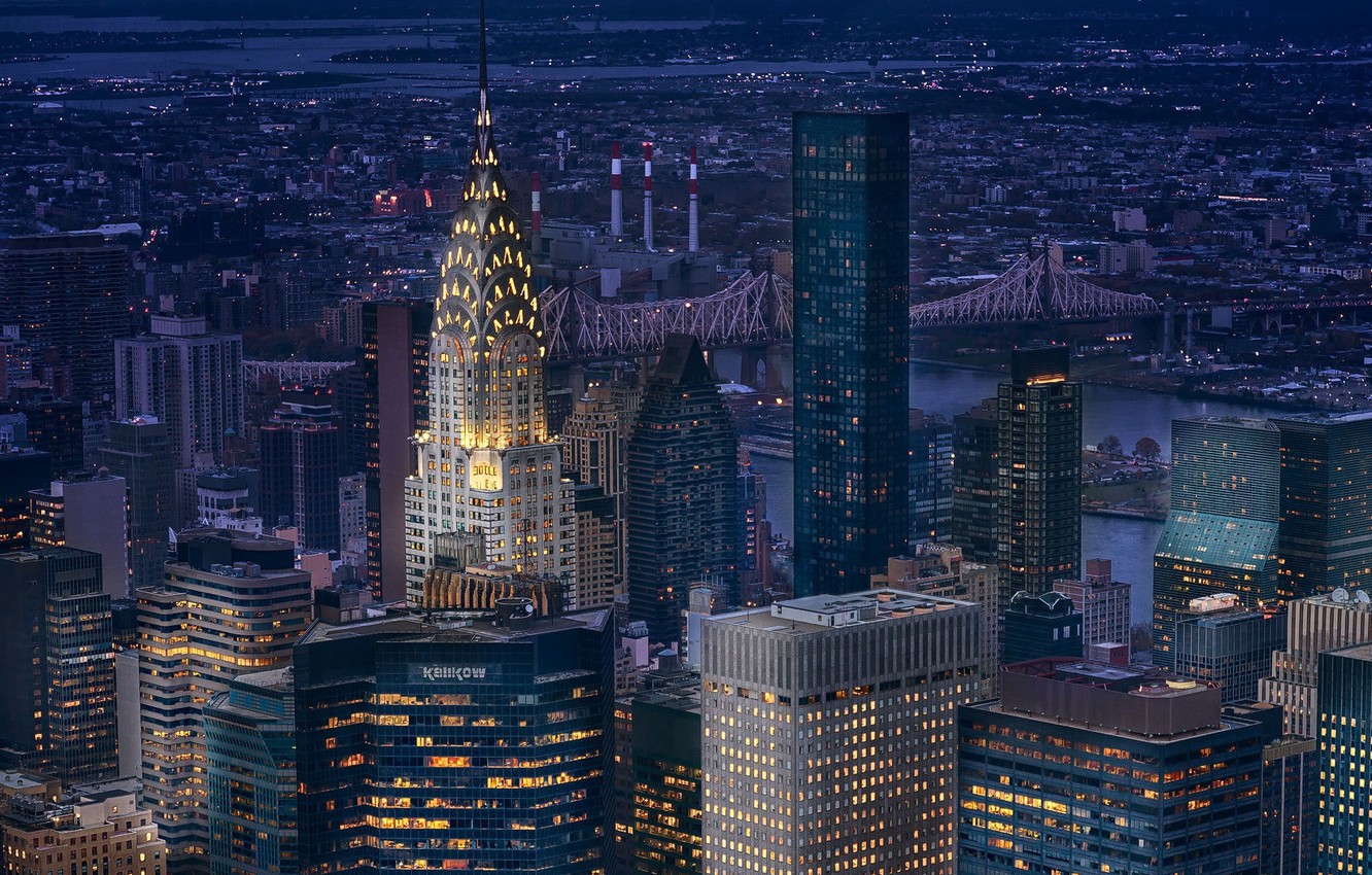 New York City Skyscraper At Night Wallpapers