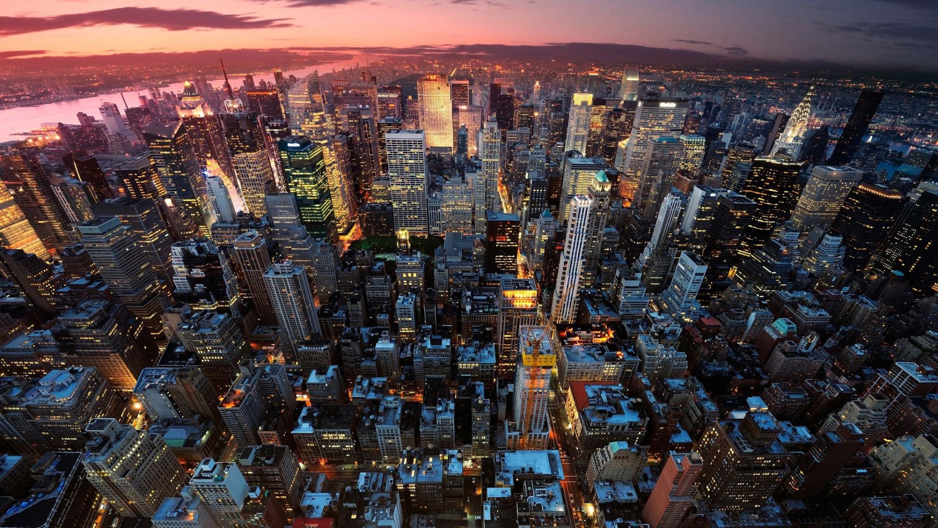 New York City Skyscraper At Night Wallpapers