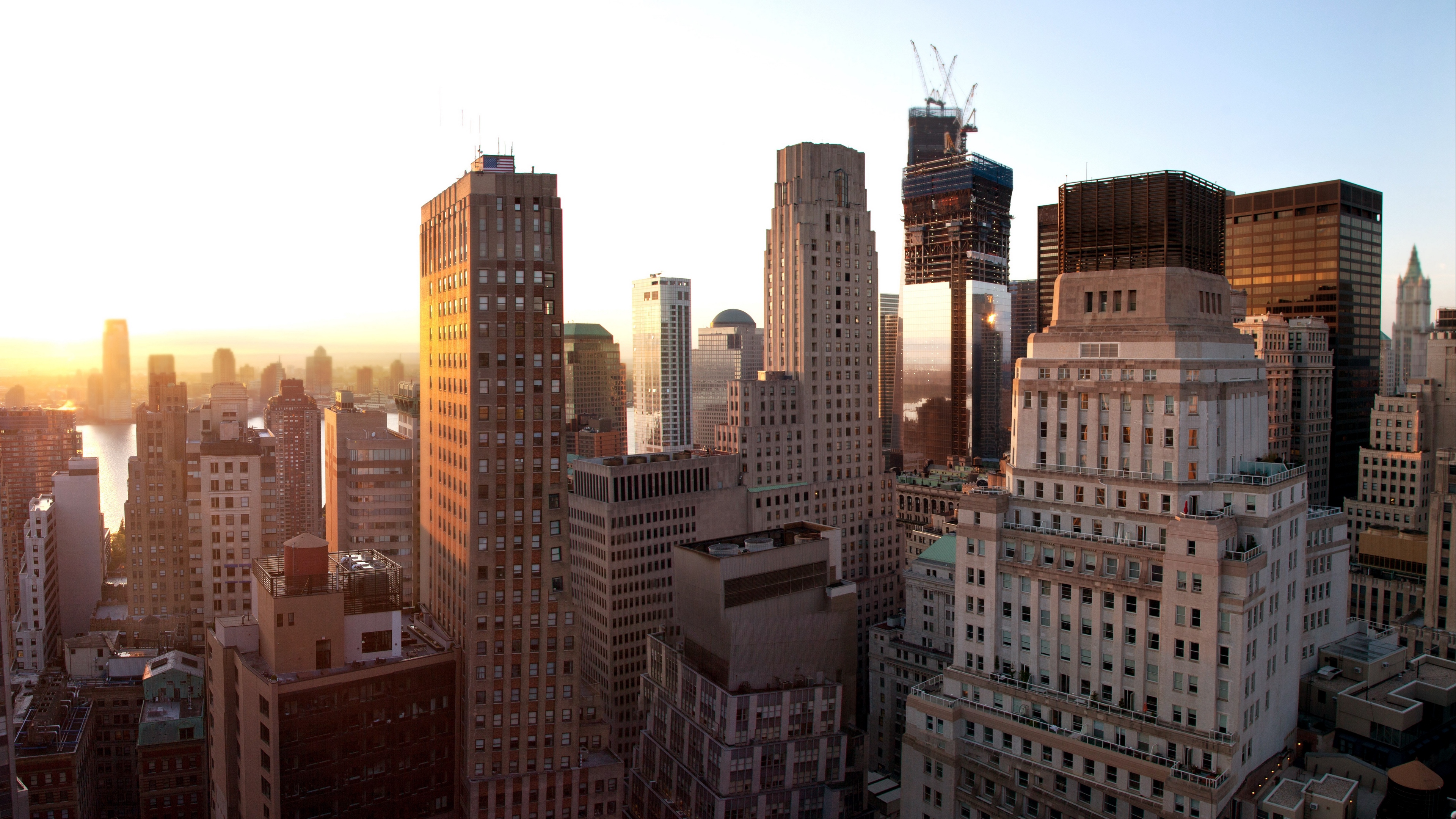 New York City Skyscraper Buildings At Sunset Wallpapers