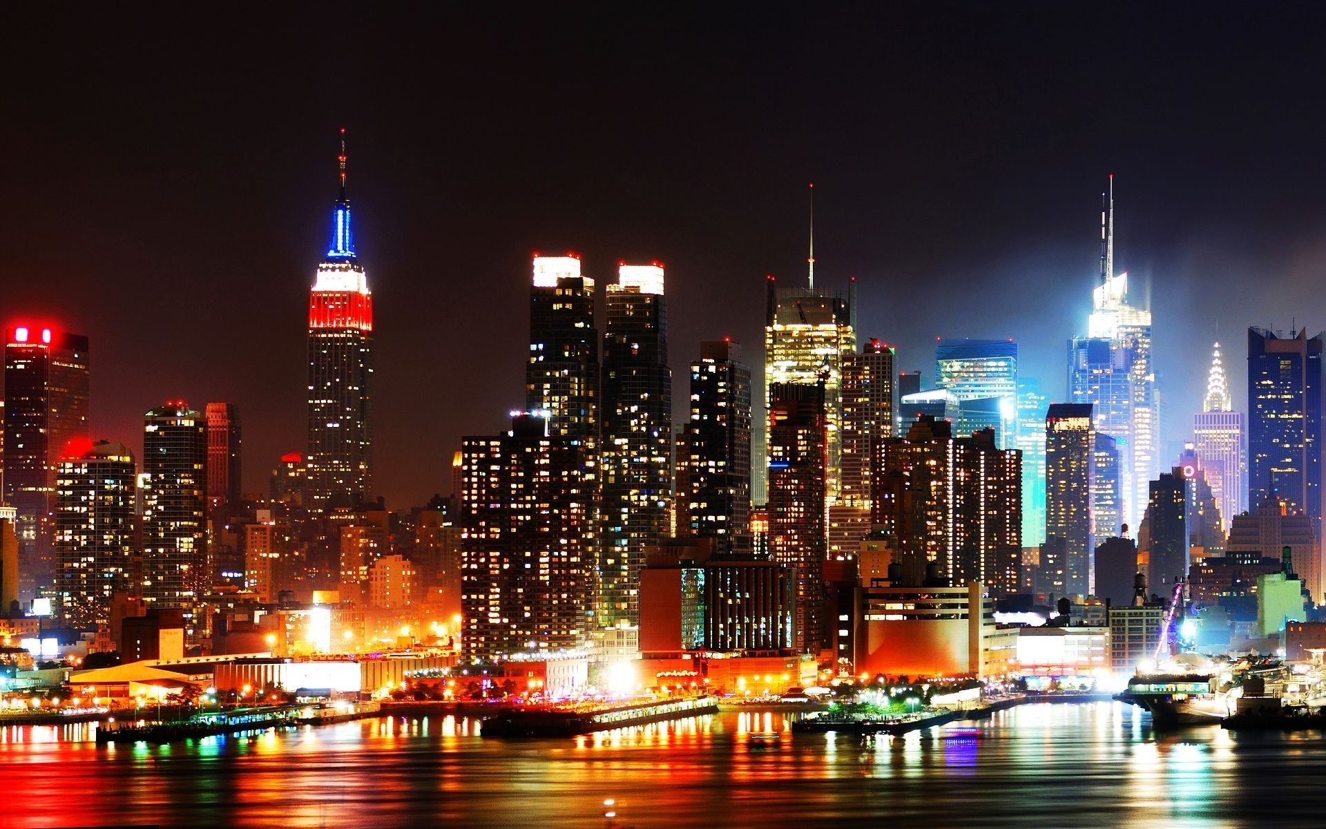 New York Skycrapper And Buildings Lights Wallpapers