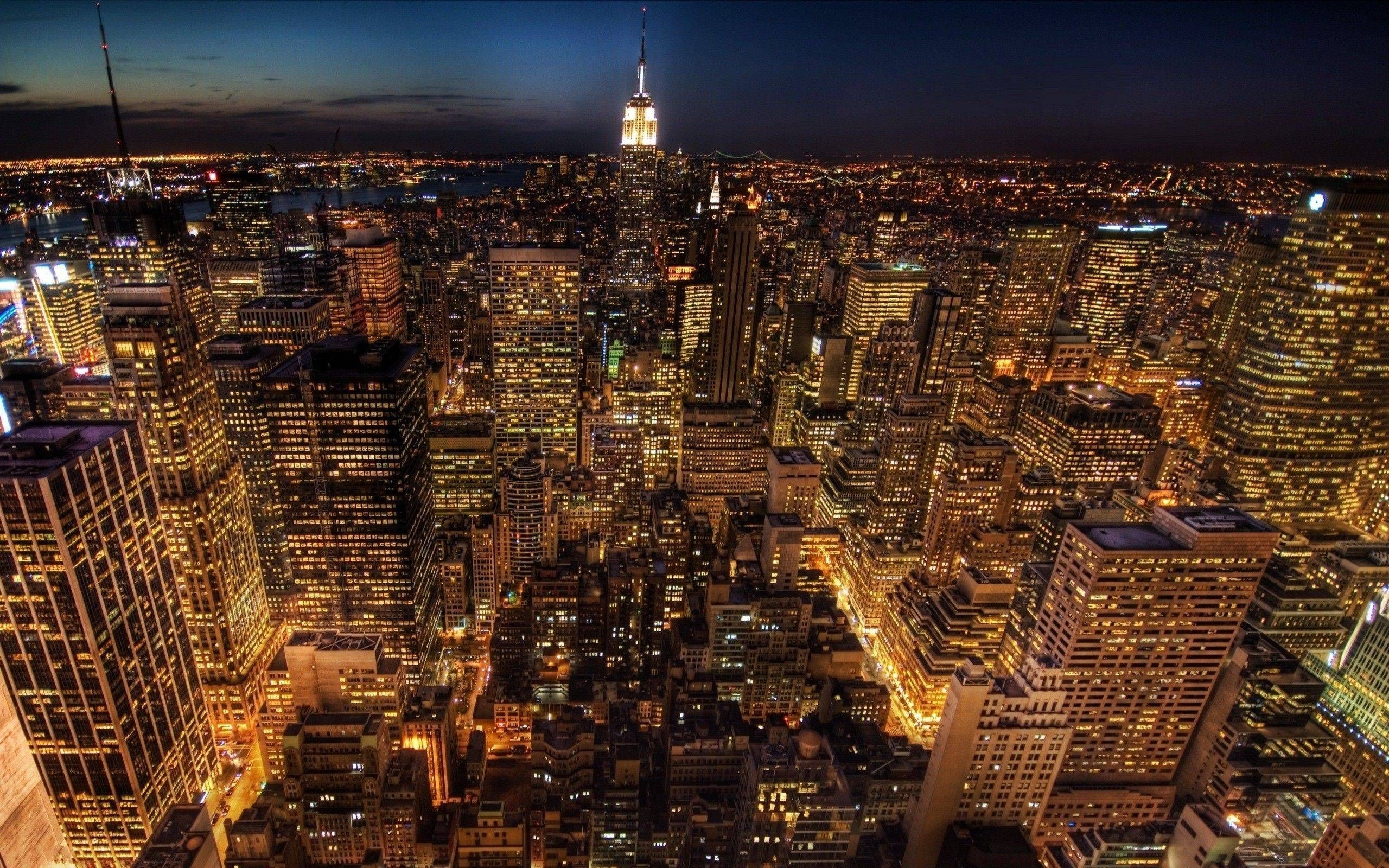 New York Skycrapper And Buildings Lights Wallpapers