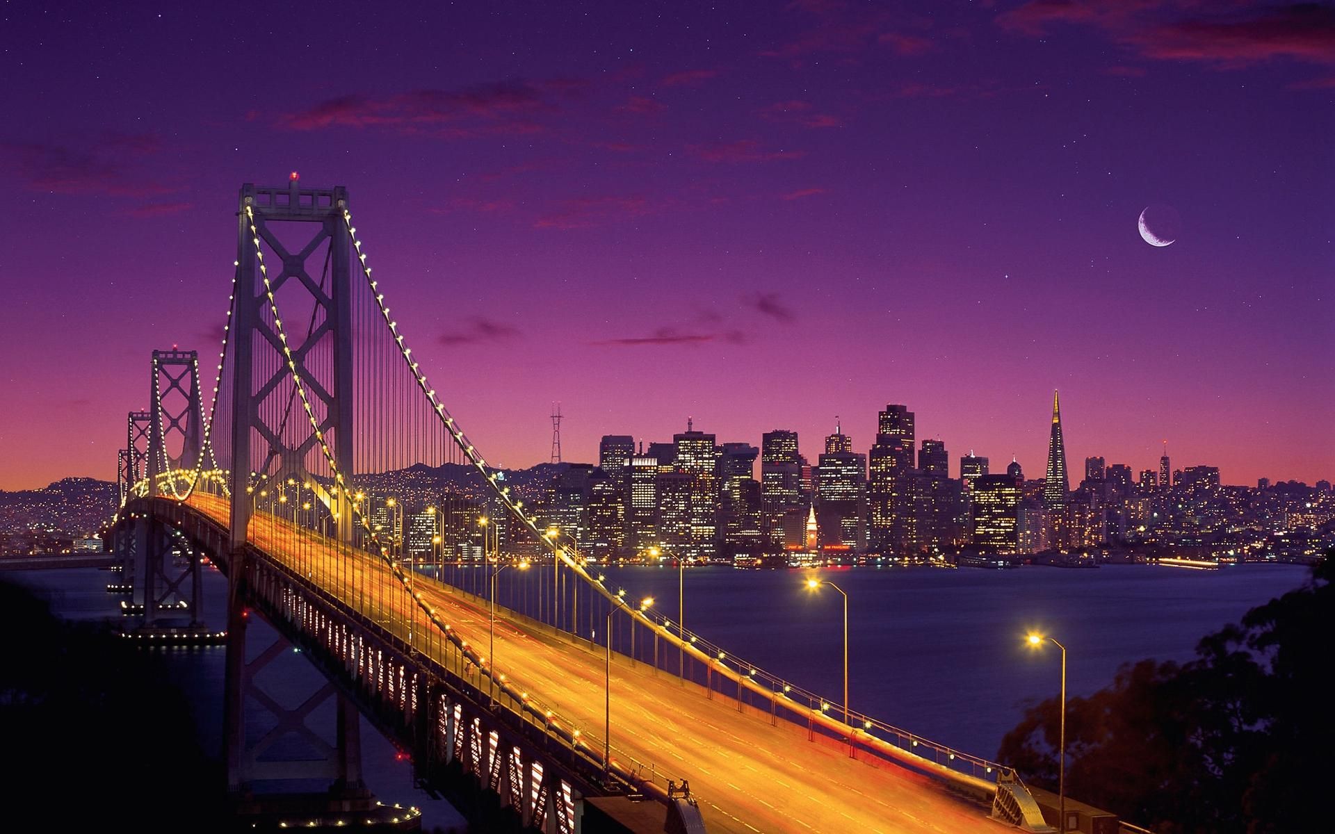 Oakland Bay Bridge In Evening Wallpapers