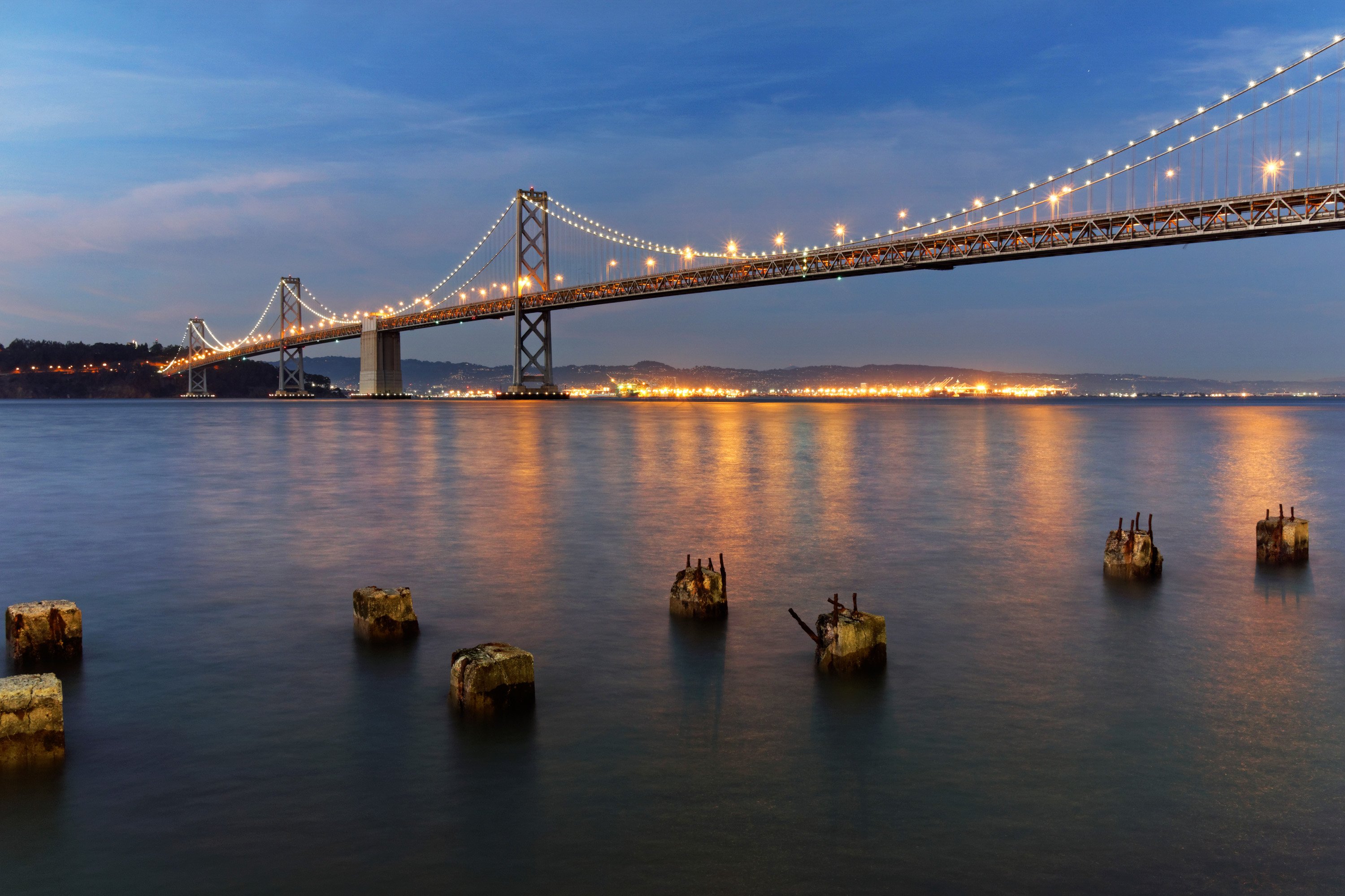 Oakland Bay Bridge In Evening Wallpapers