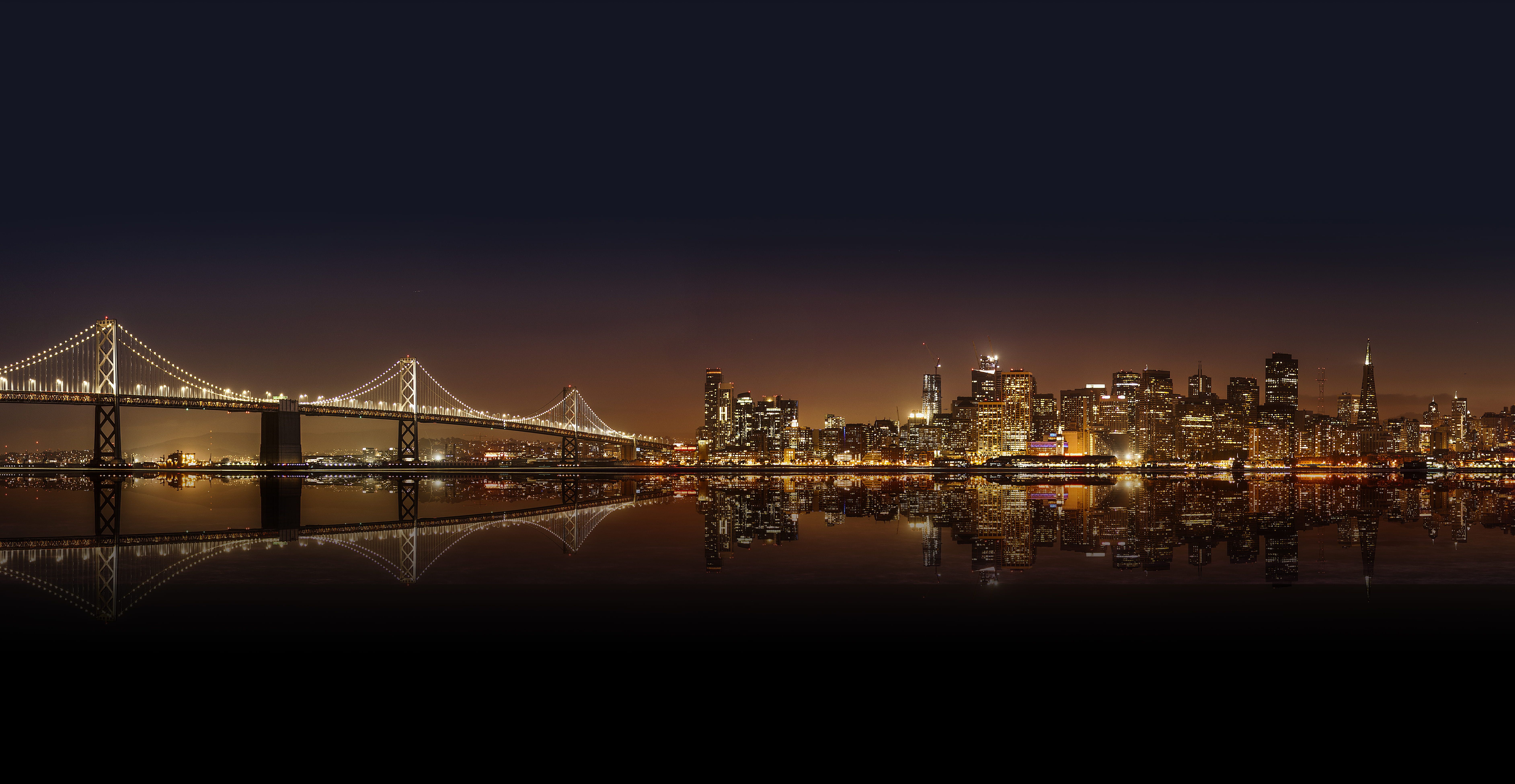 Oakland Bay Bridge In Evening Wallpapers