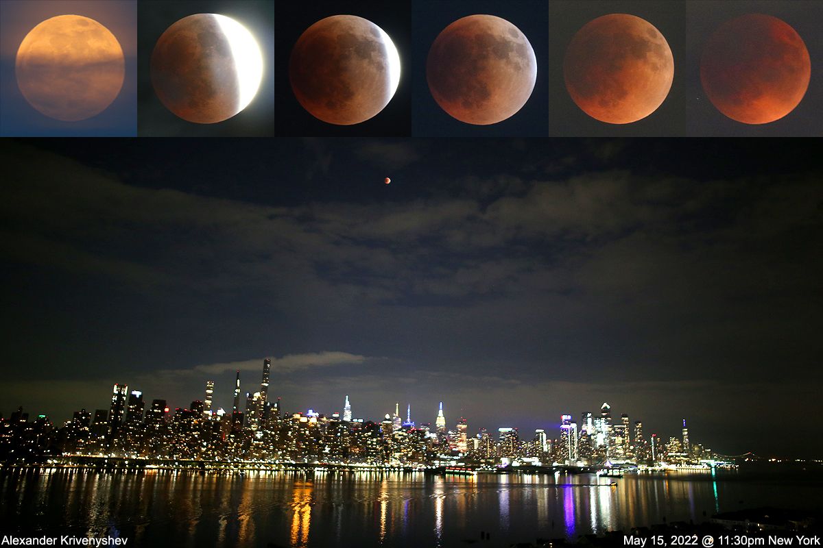 Red Moon Over City Wallpapers