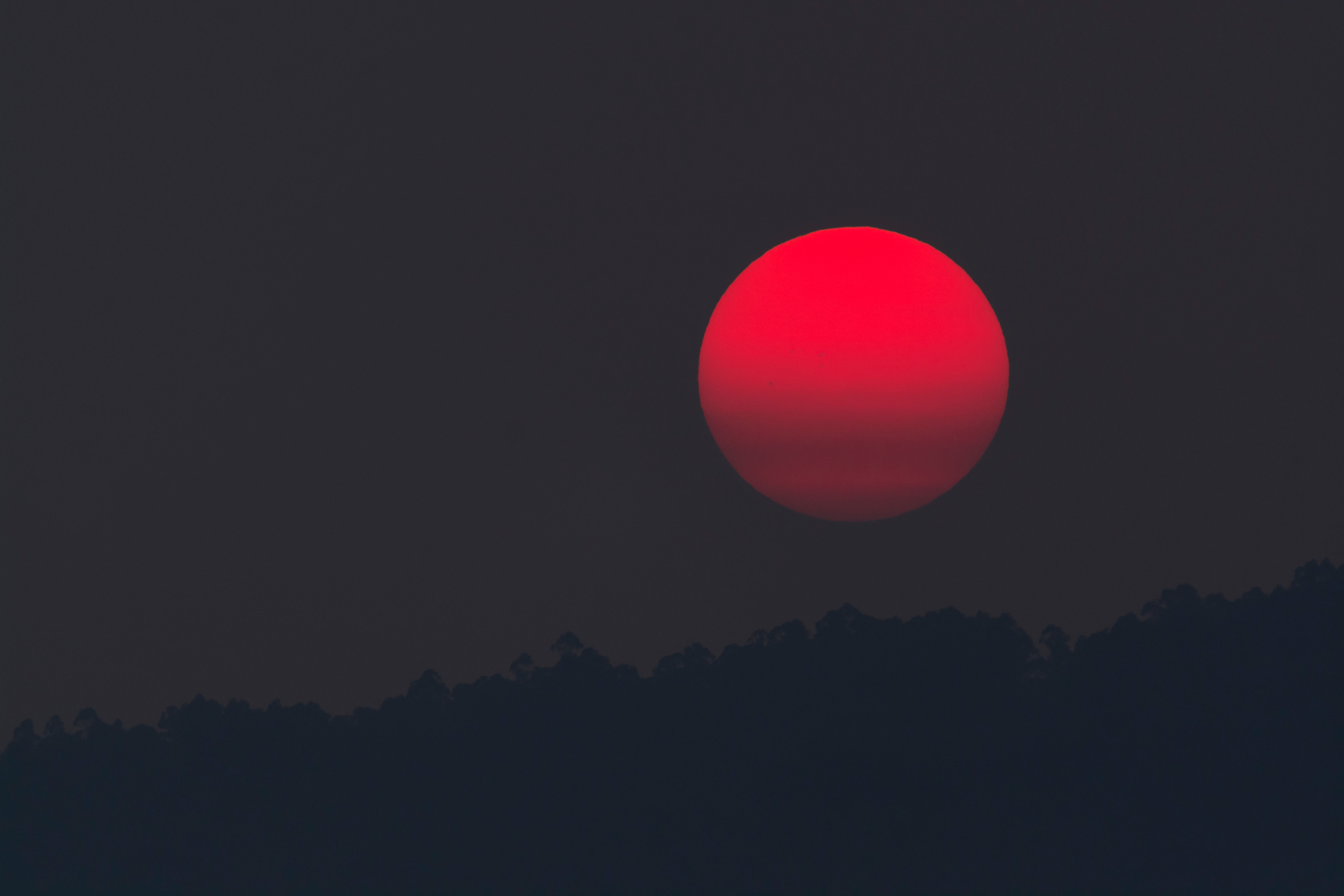 Red Moon Over City Wallpapers