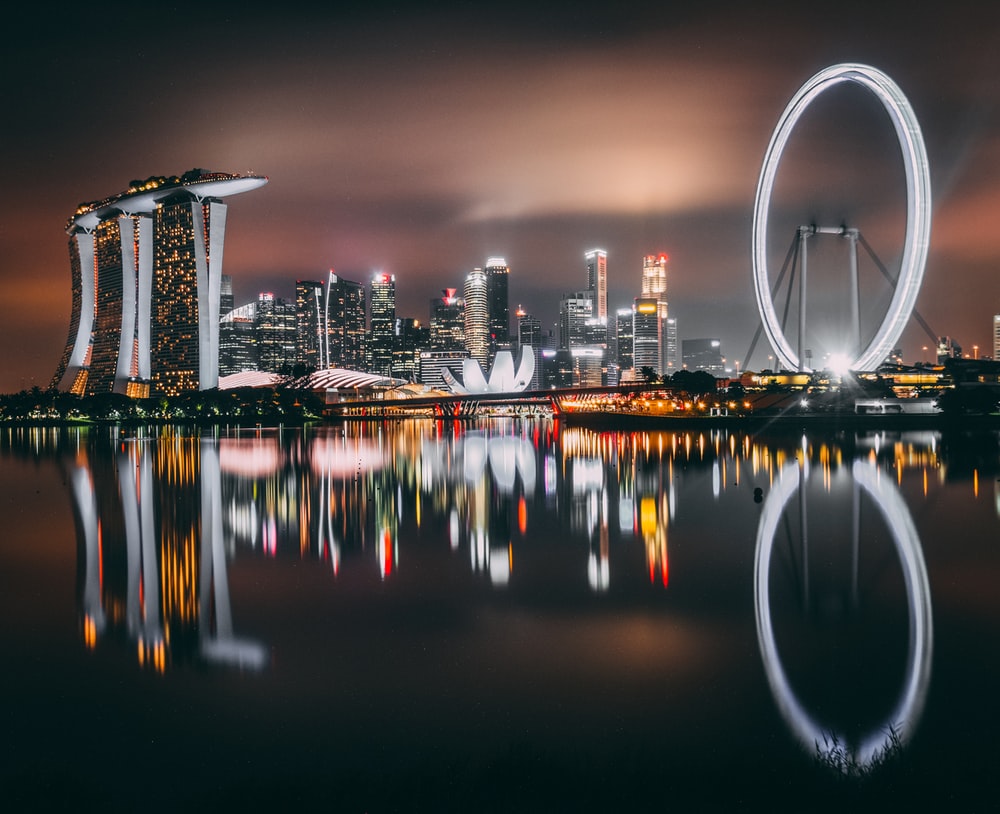 Singapore City At Night Wallpapers