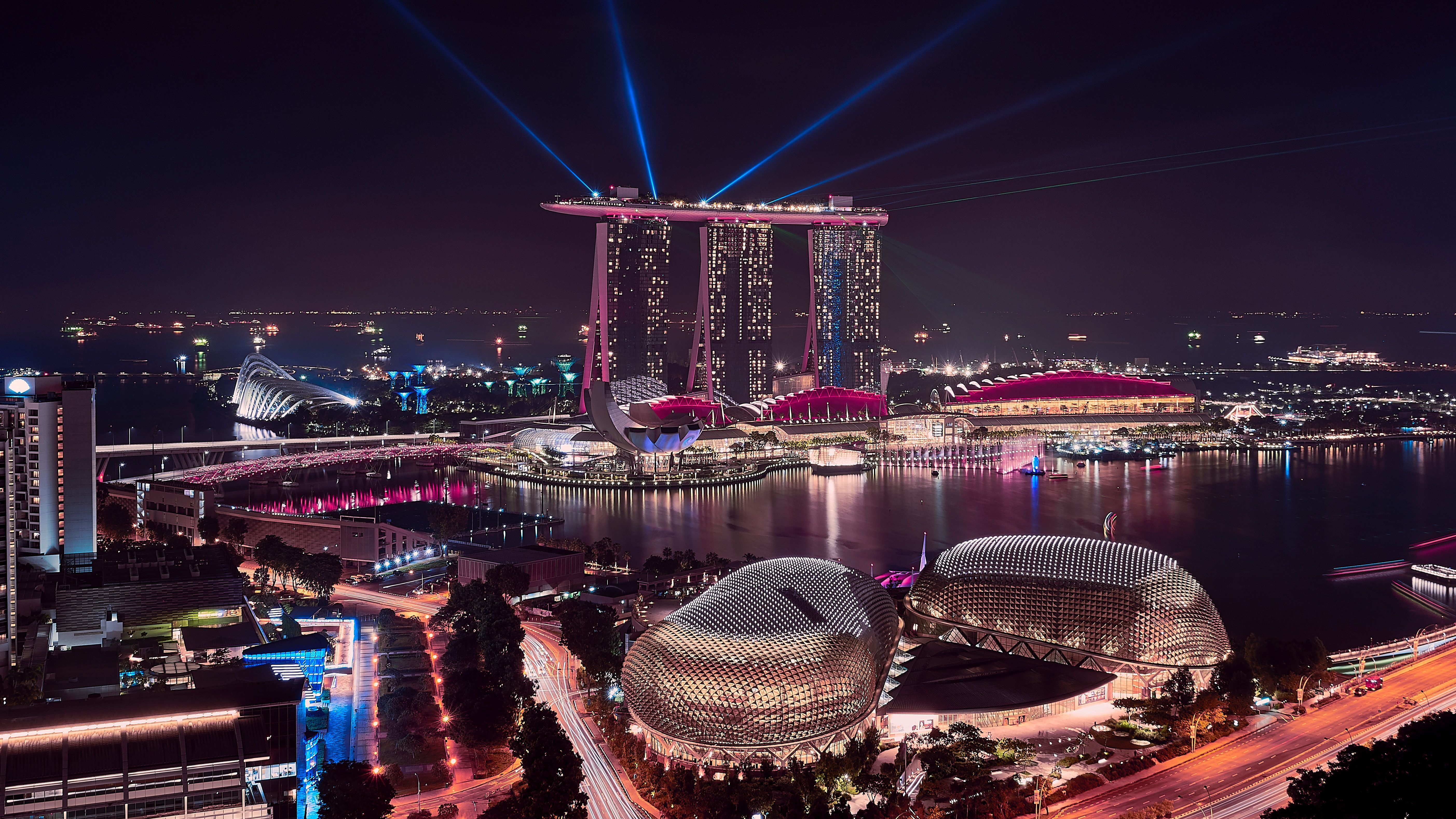 Singapore City At Night Wallpapers