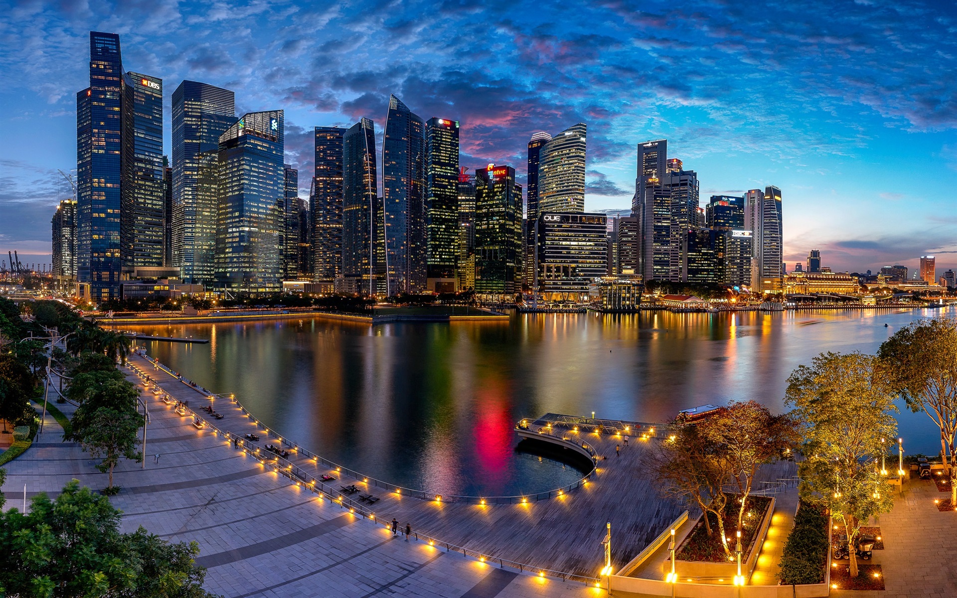 Singapore City At Night Wallpapers