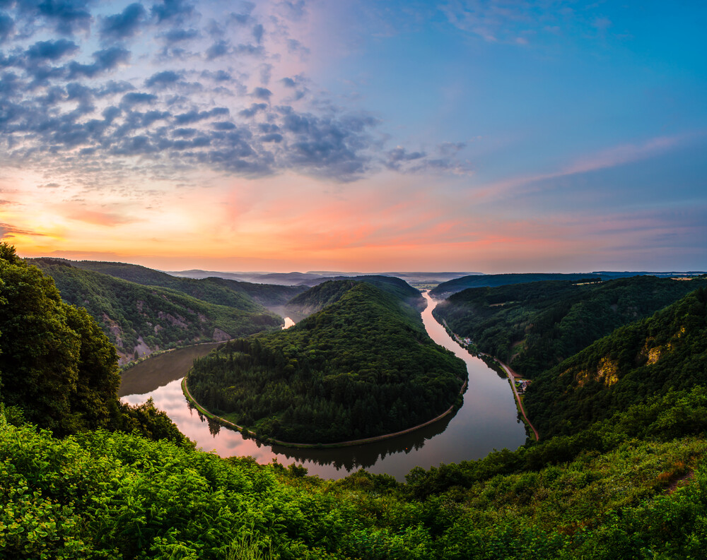 Sunrise At Saarschleife Germany Wallpapers