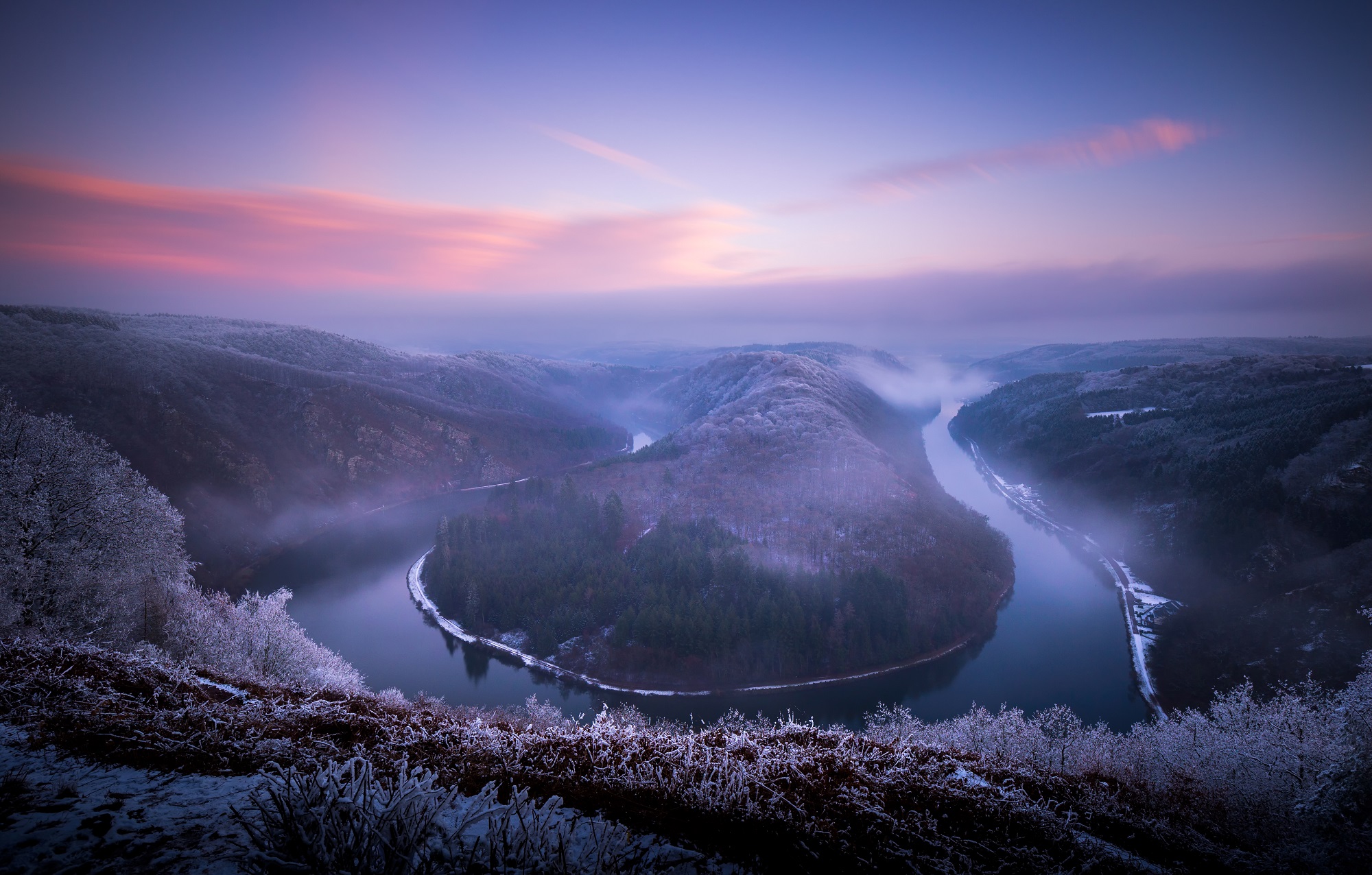 Sunrise At Saarschleife Germany Wallpapers