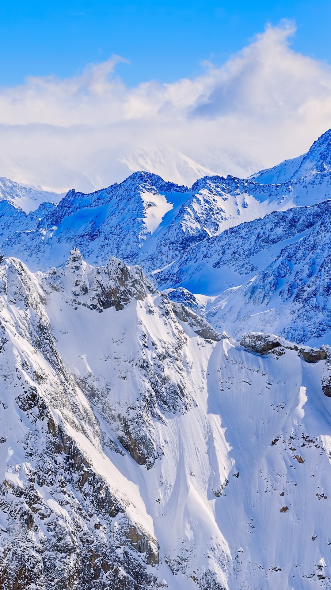 Switzerland Mountains Covered In Winter Snow Wallpapers