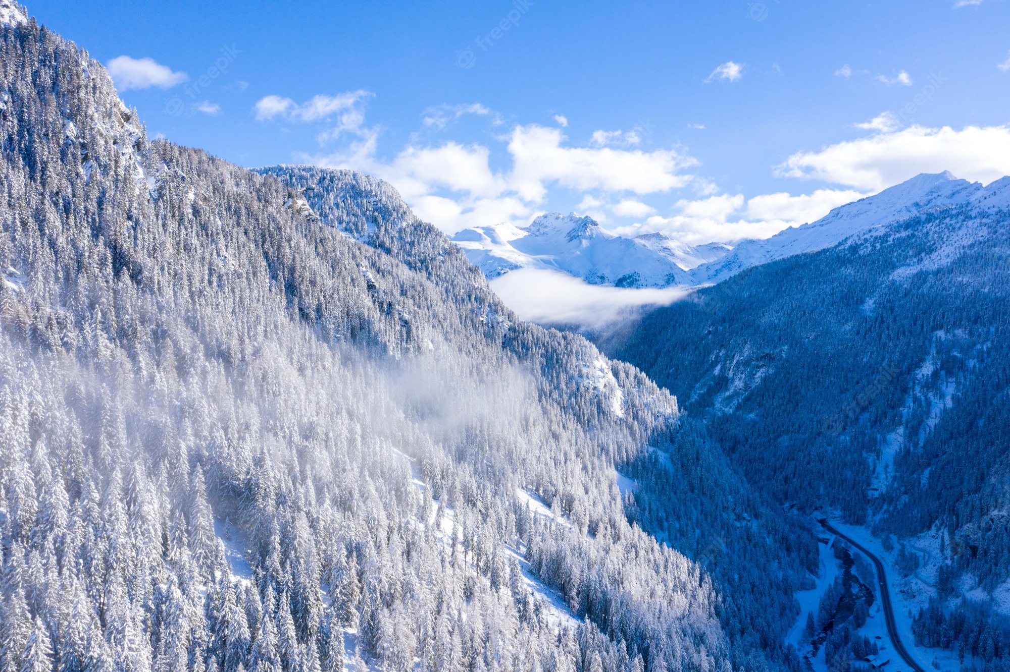 Switzerland Mountains Covered In Winter Snow Wallpapers