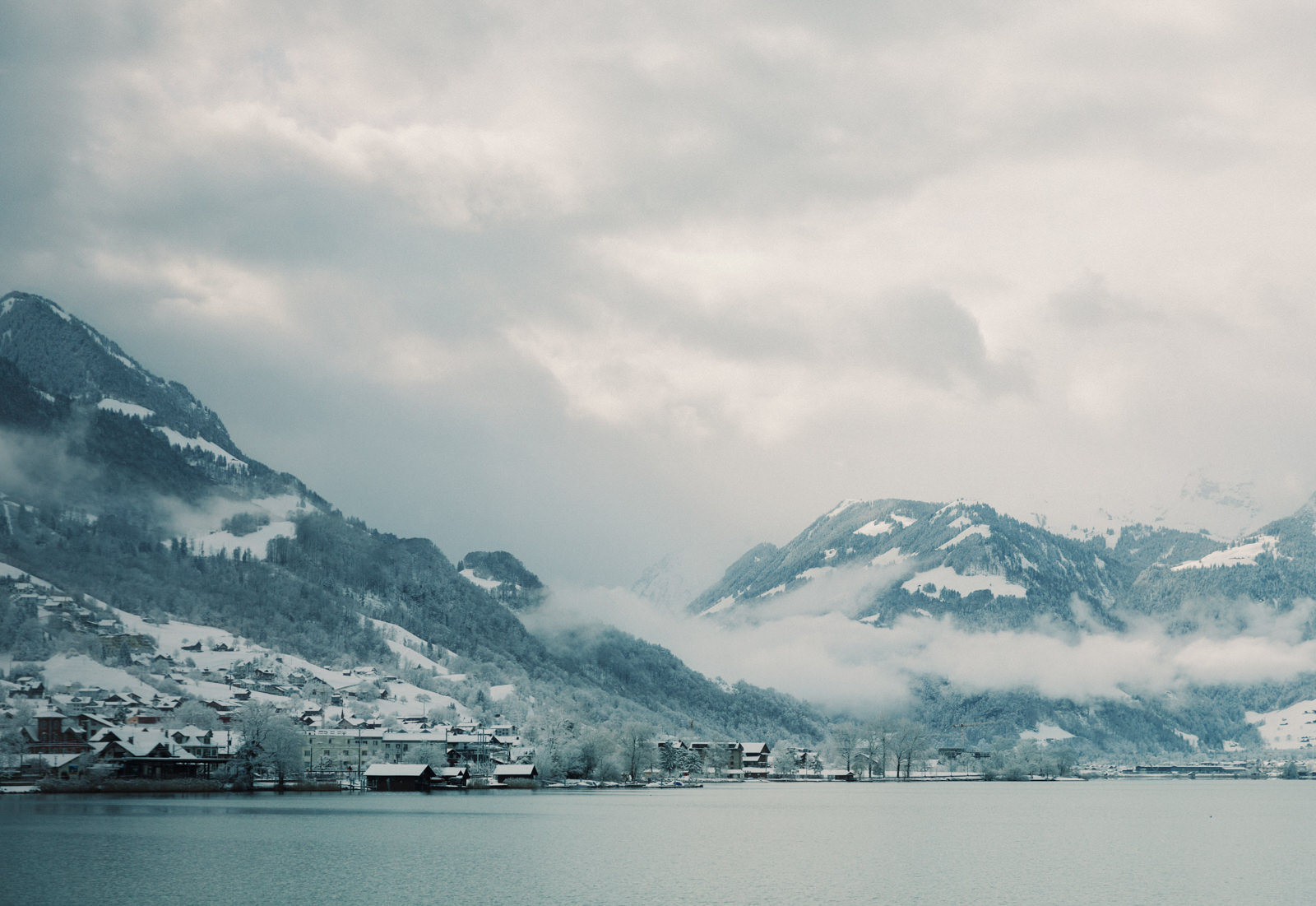 Switzerland Mountains Covered In Winter Snow Wallpapers