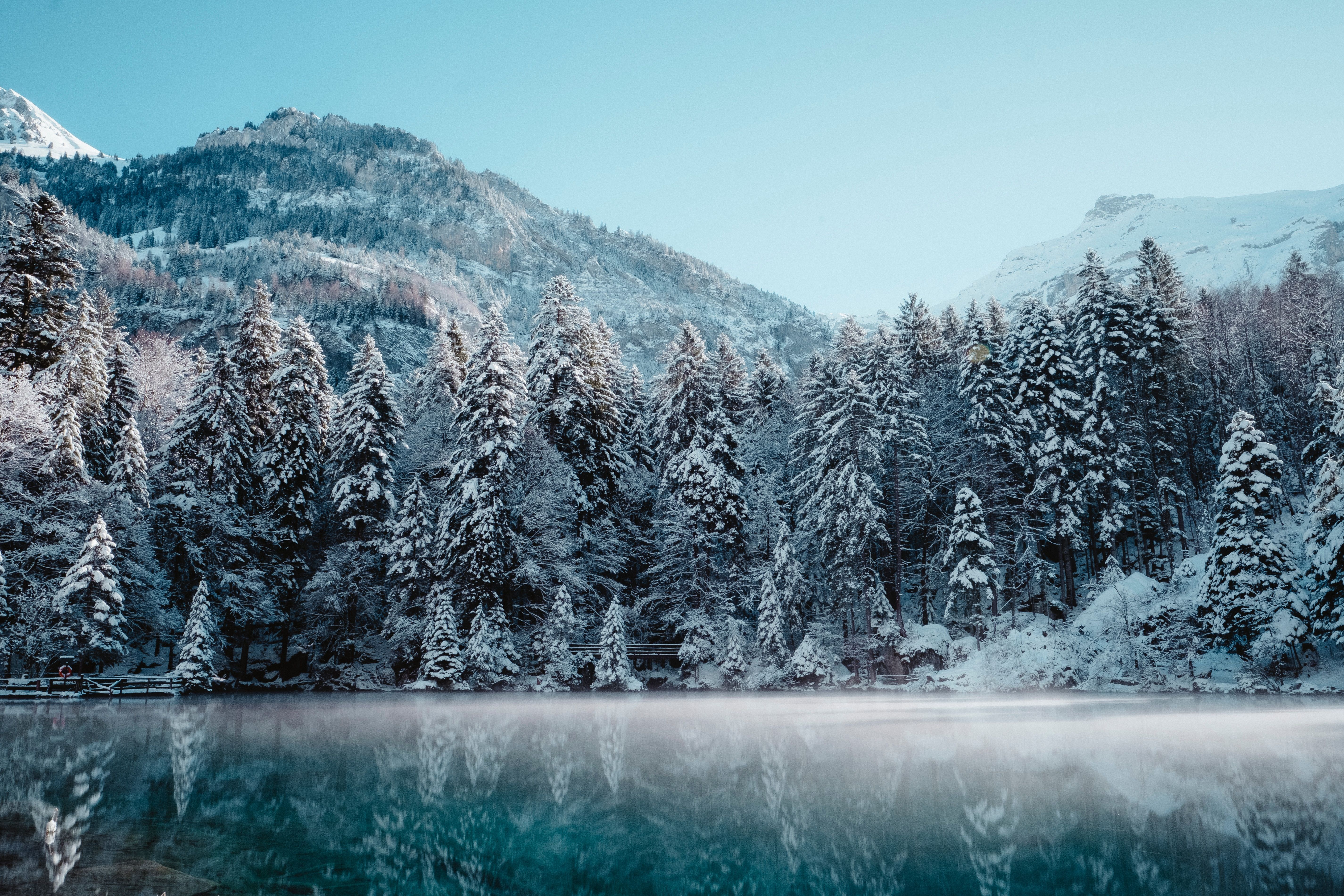 Switzerland Mountains Covered In Winter Snow Wallpapers