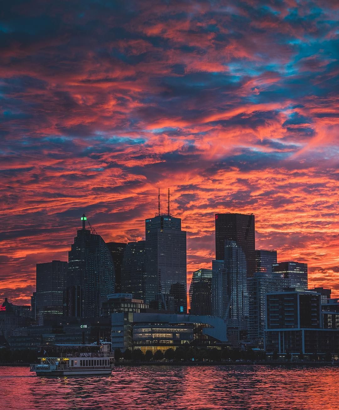 Toronto Ontario Cityscape In Sunset Wallpapers