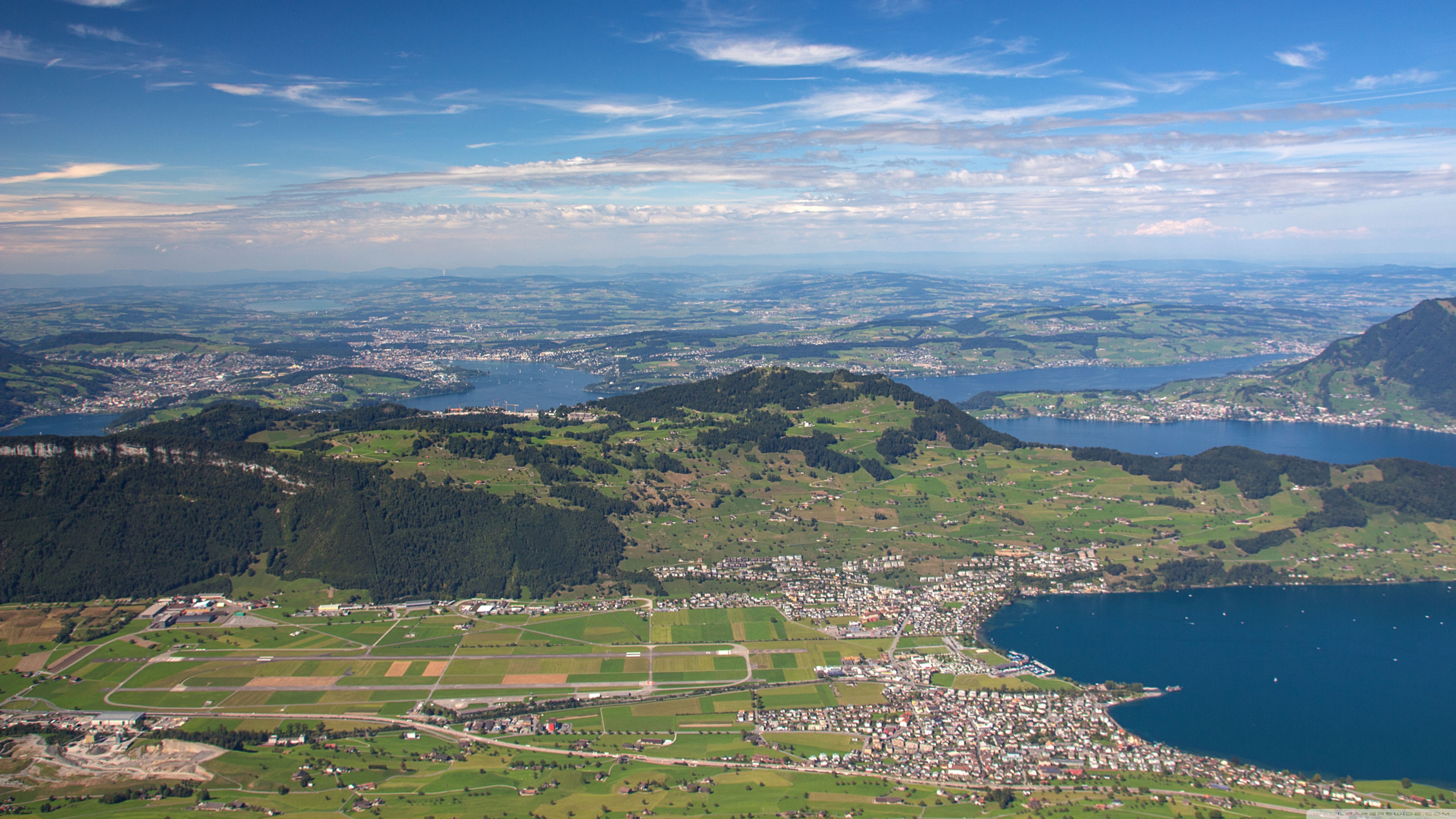Train 4K Switzerland Aerial Wallpapers