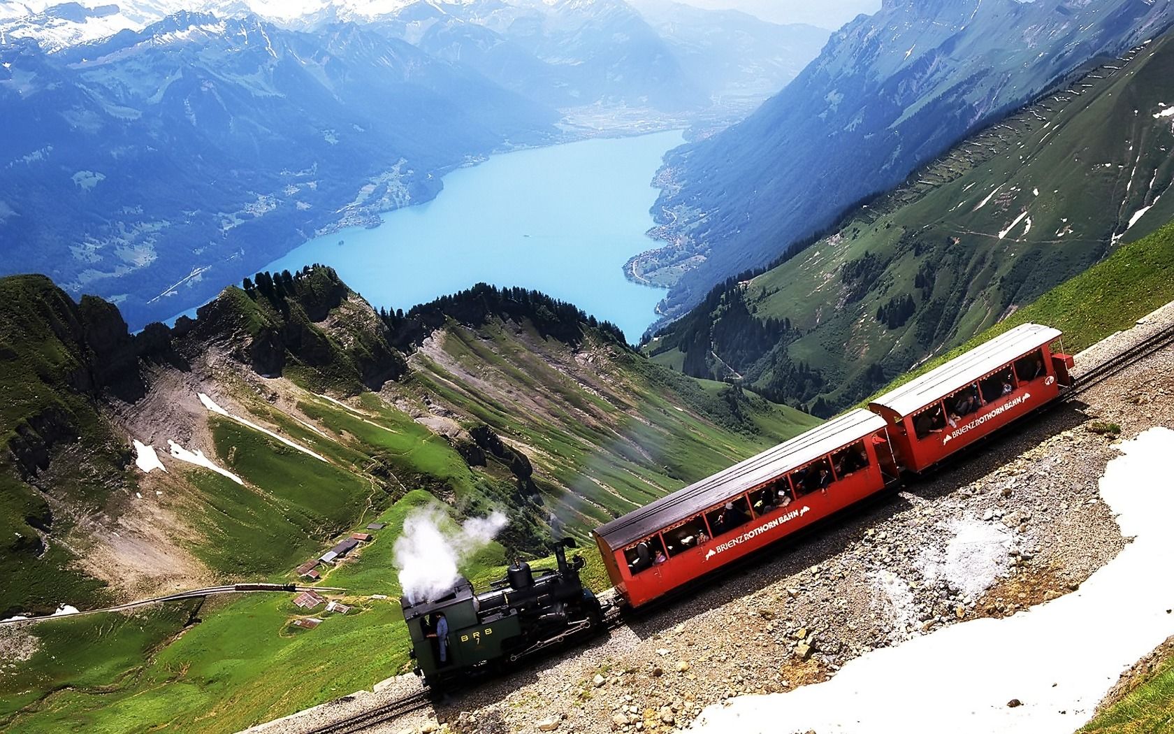 Train 4K Switzerland Aerial Wallpapers