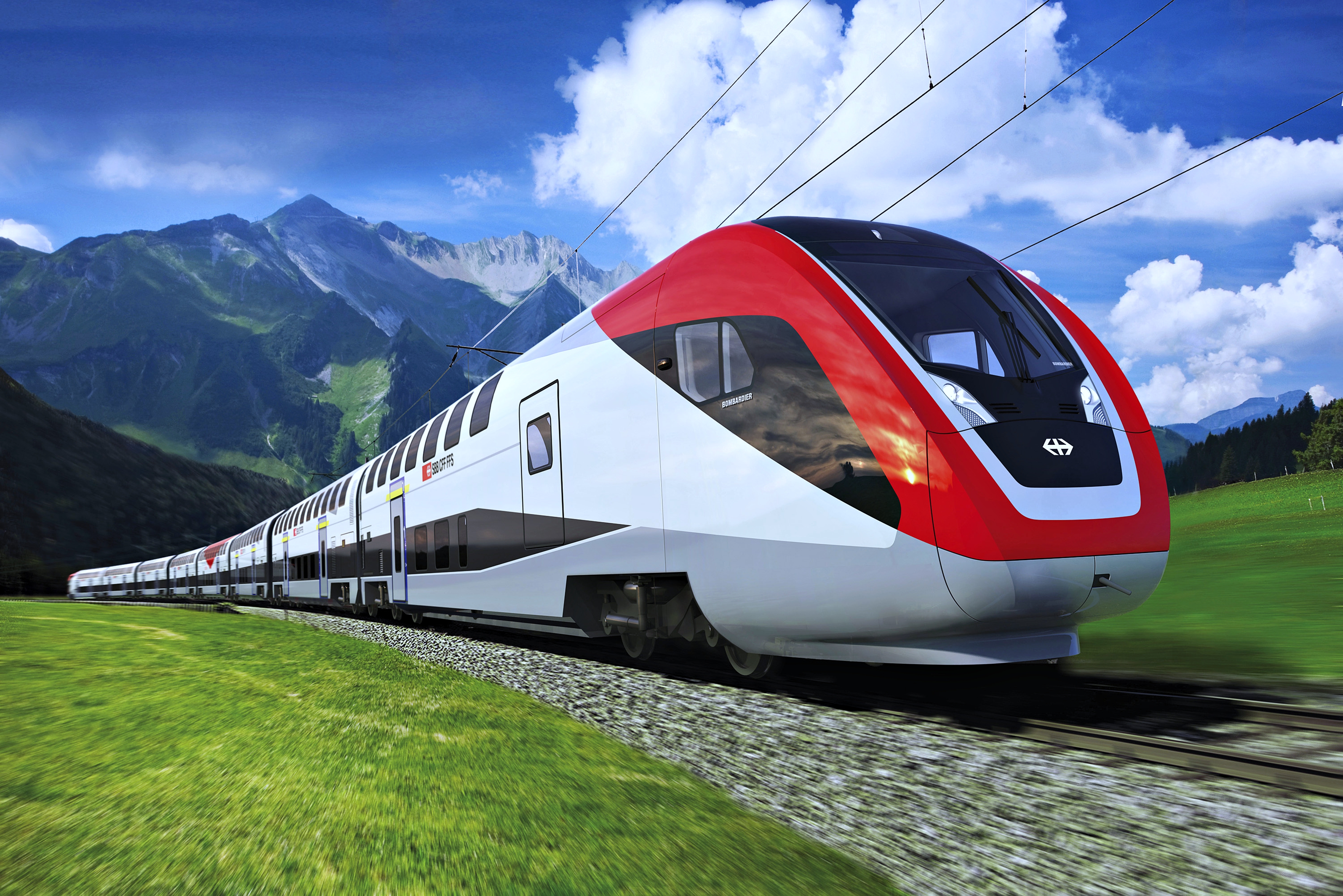 Train 4K Switzerland Aerial Wallpapers