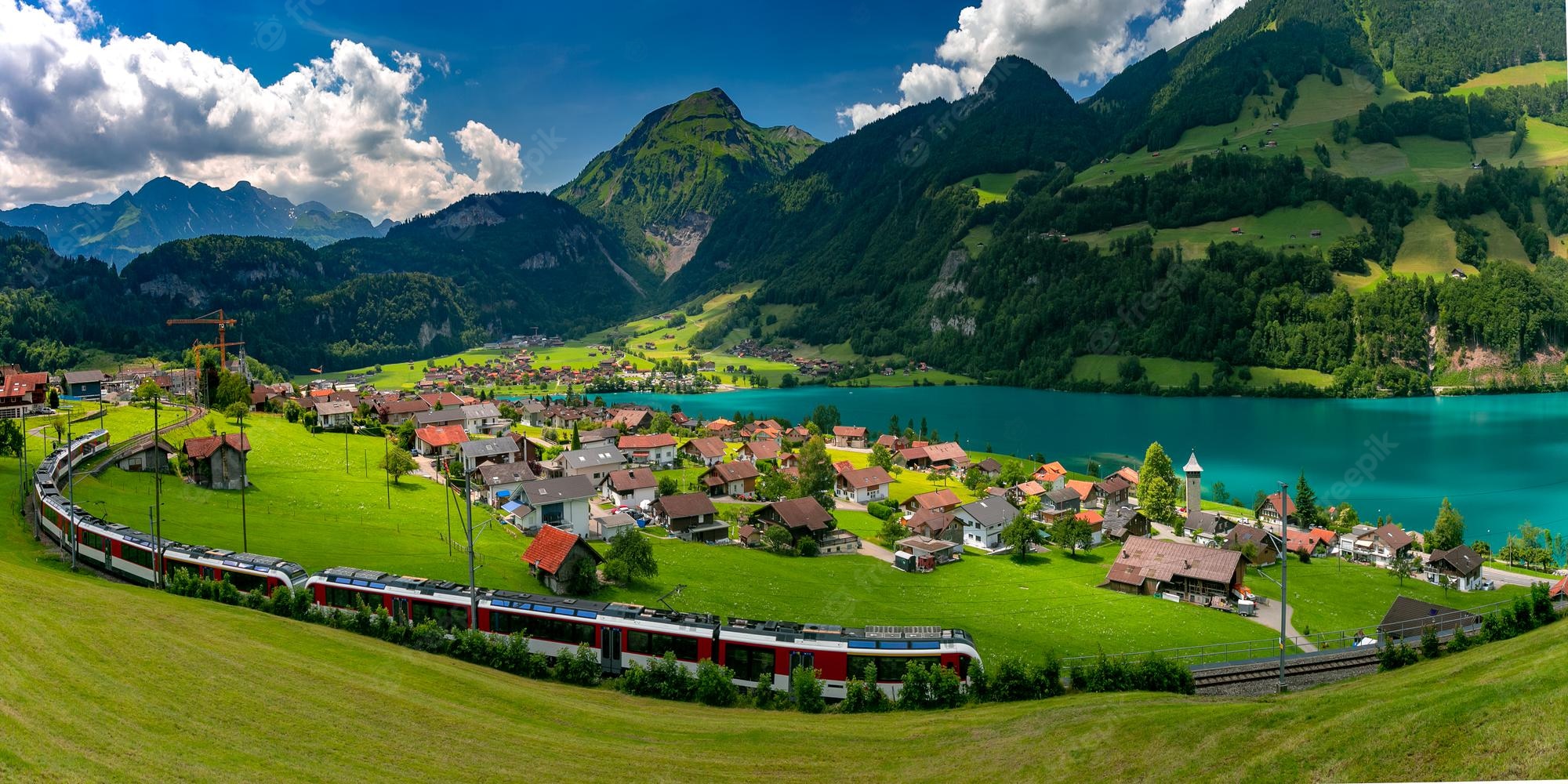 Train 4K Switzerland Aerial Wallpapers