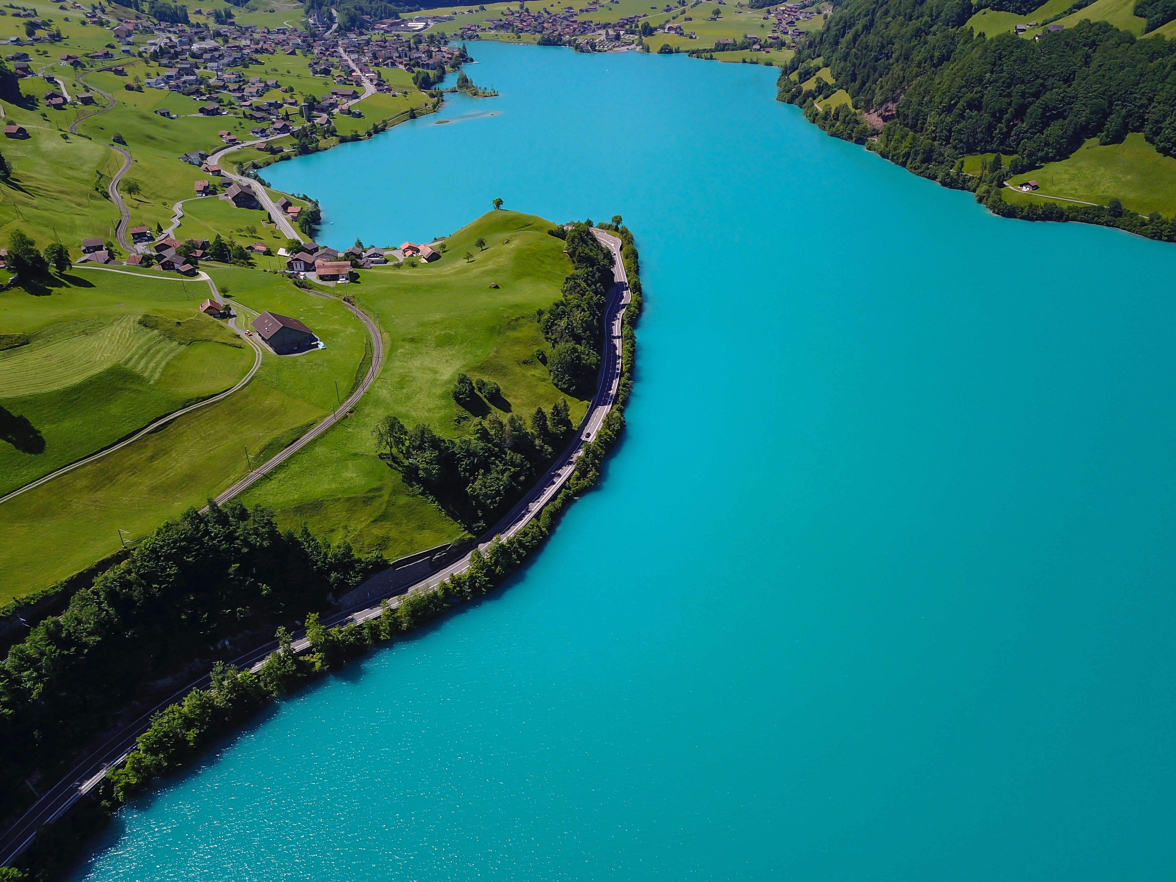 Train 4K Switzerland Aerial Wallpapers