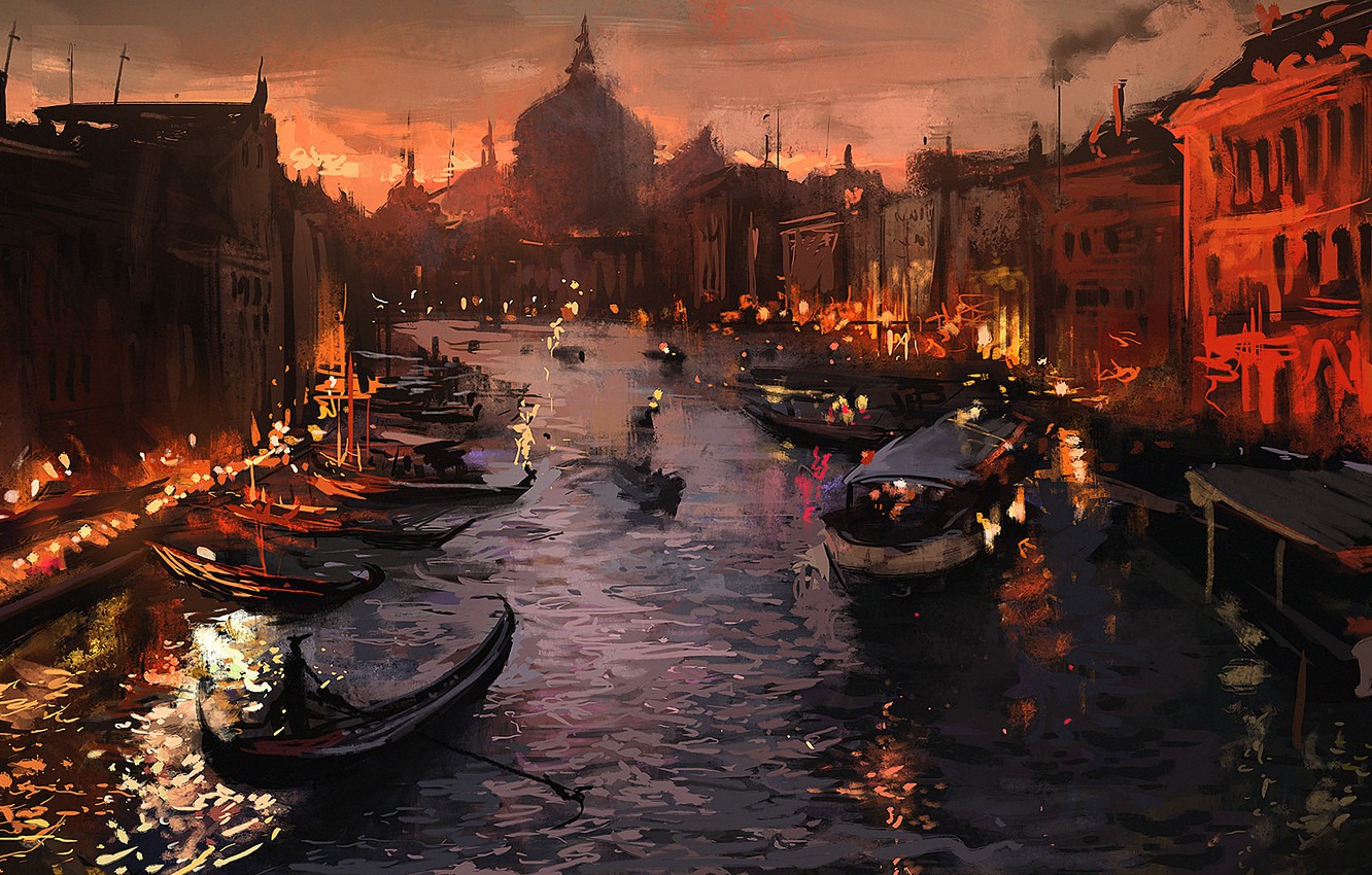 Venice City Boats Wallpapers