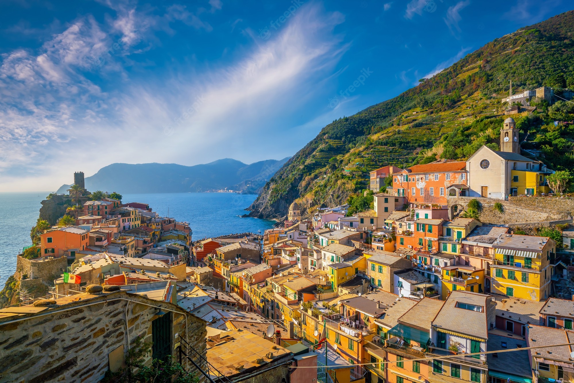 Vernazza Italy Sea And Mountains Nature Landscape Wallpapers