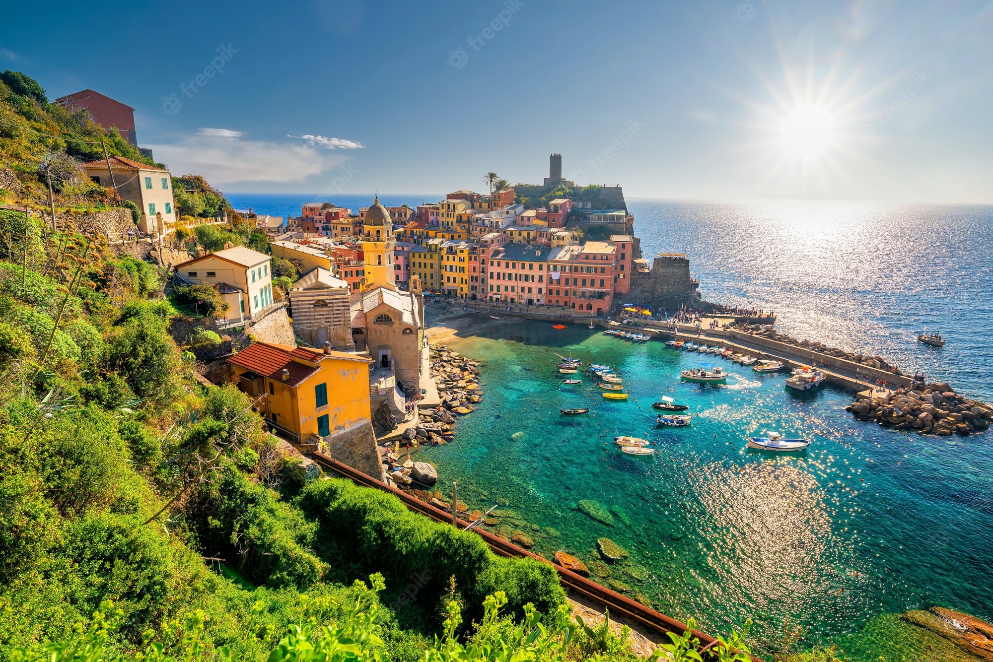 Vernazza Italy Sea And Mountains Nature Landscape Wallpapers