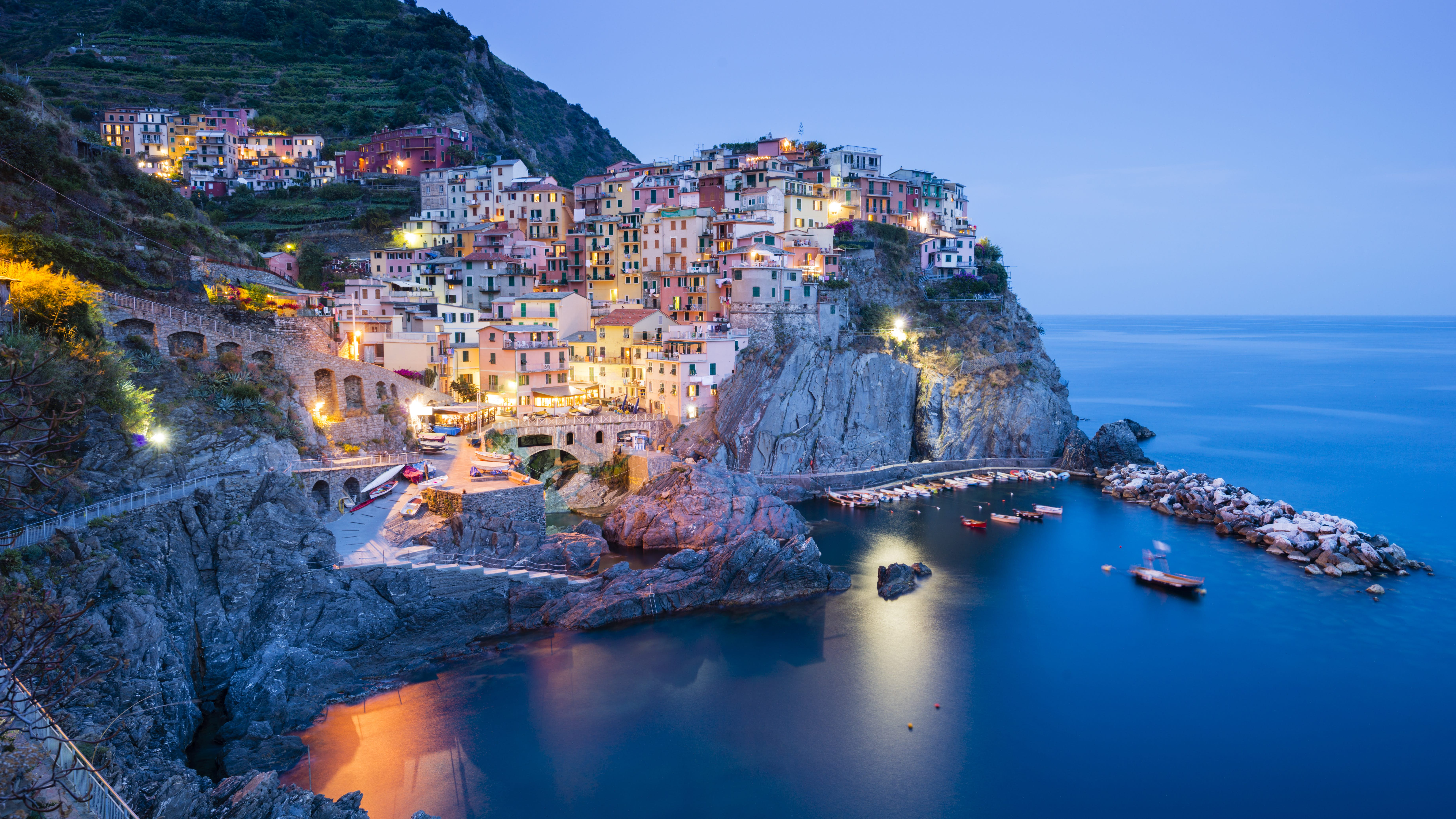 Vernazza Italy Sea And Mountains Nature Landscape Wallpapers