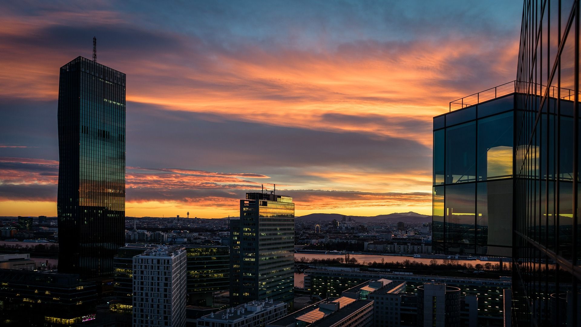 Vienna Cityscape Reflection Wallpapers