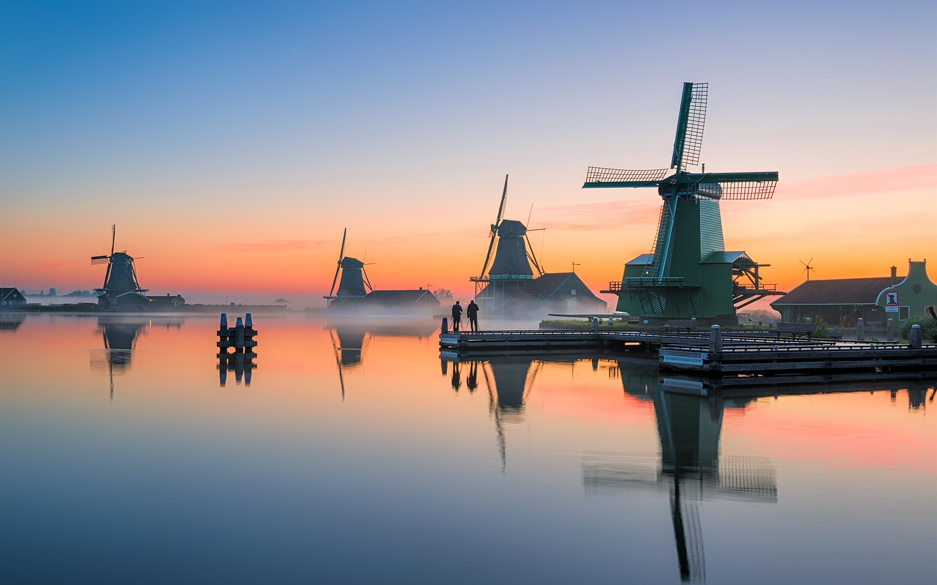 Windmill Fogy Netherlands Wallpapers