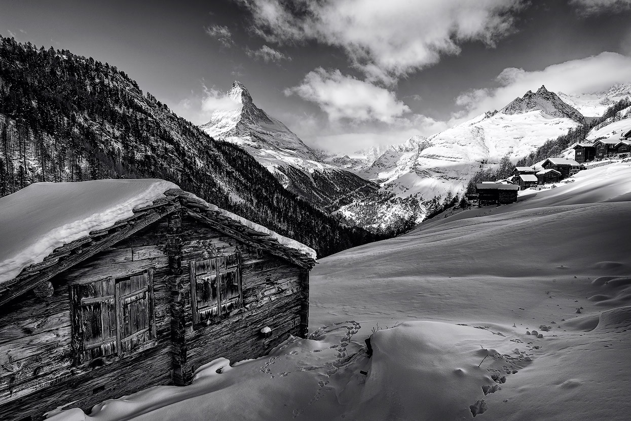 Zermatt-Matterhorn Aerial View At Night Wallpapers