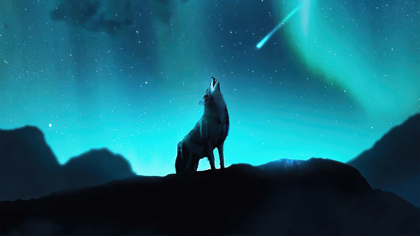 Wolf Aurora Borealis Wallpapers