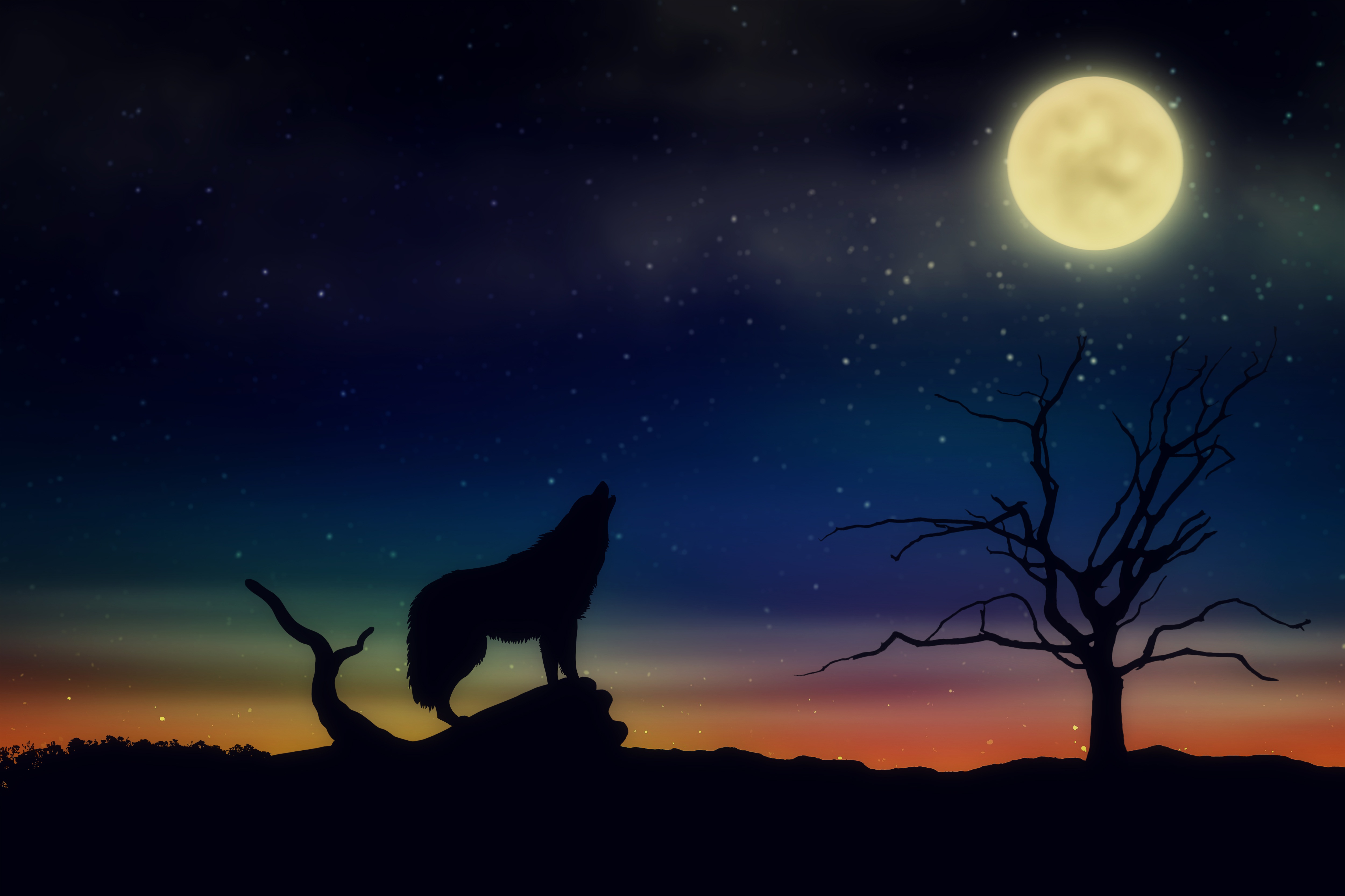 Wolf Howling At The Moon Wallpapers