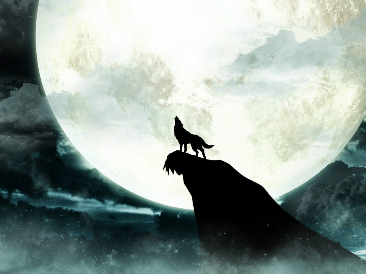 Wolf Howling At The Red Moon Wallpapers