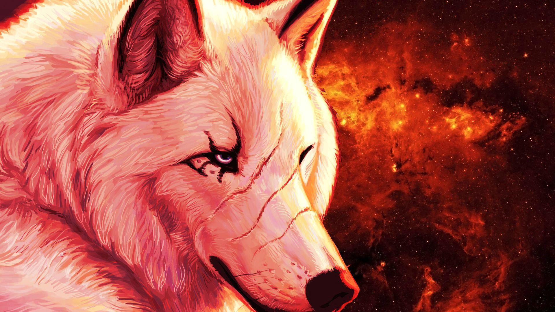 Wolf Howling At The Red Moon Wallpapers