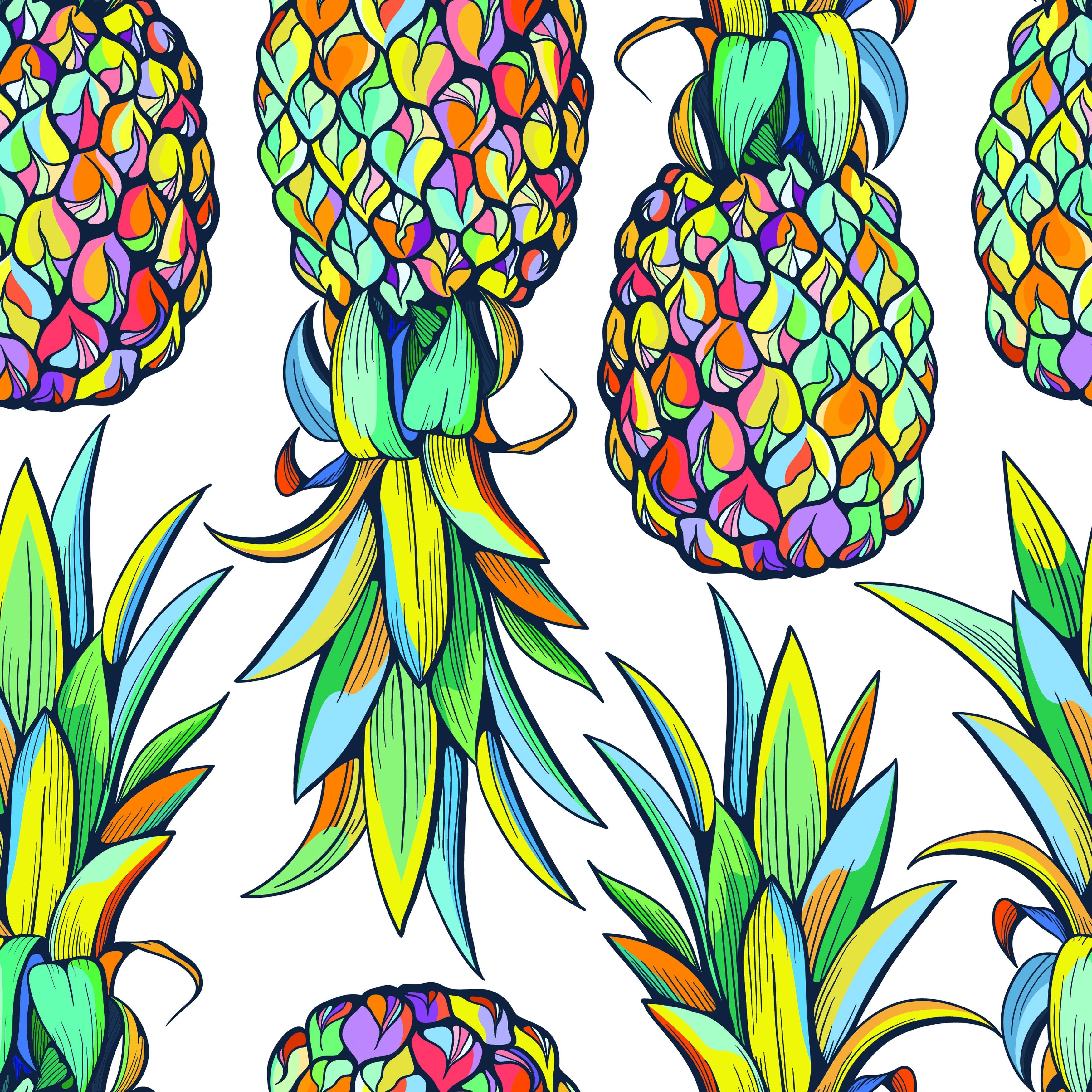 Colorful Pineapple Wallpapers