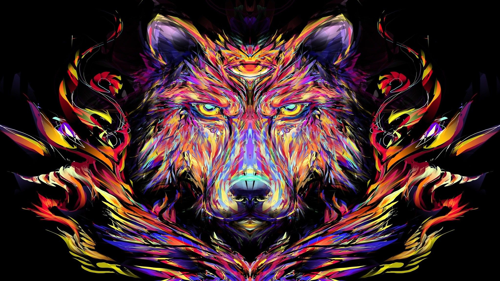 Colorful Wolf Wallpapers