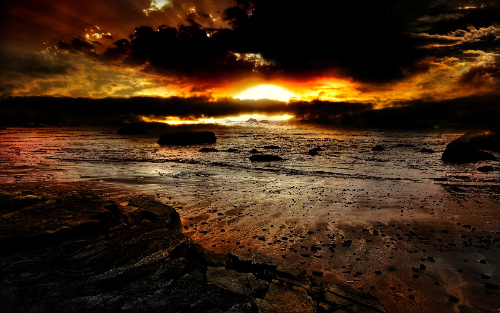 Dark Beach Wallpapers