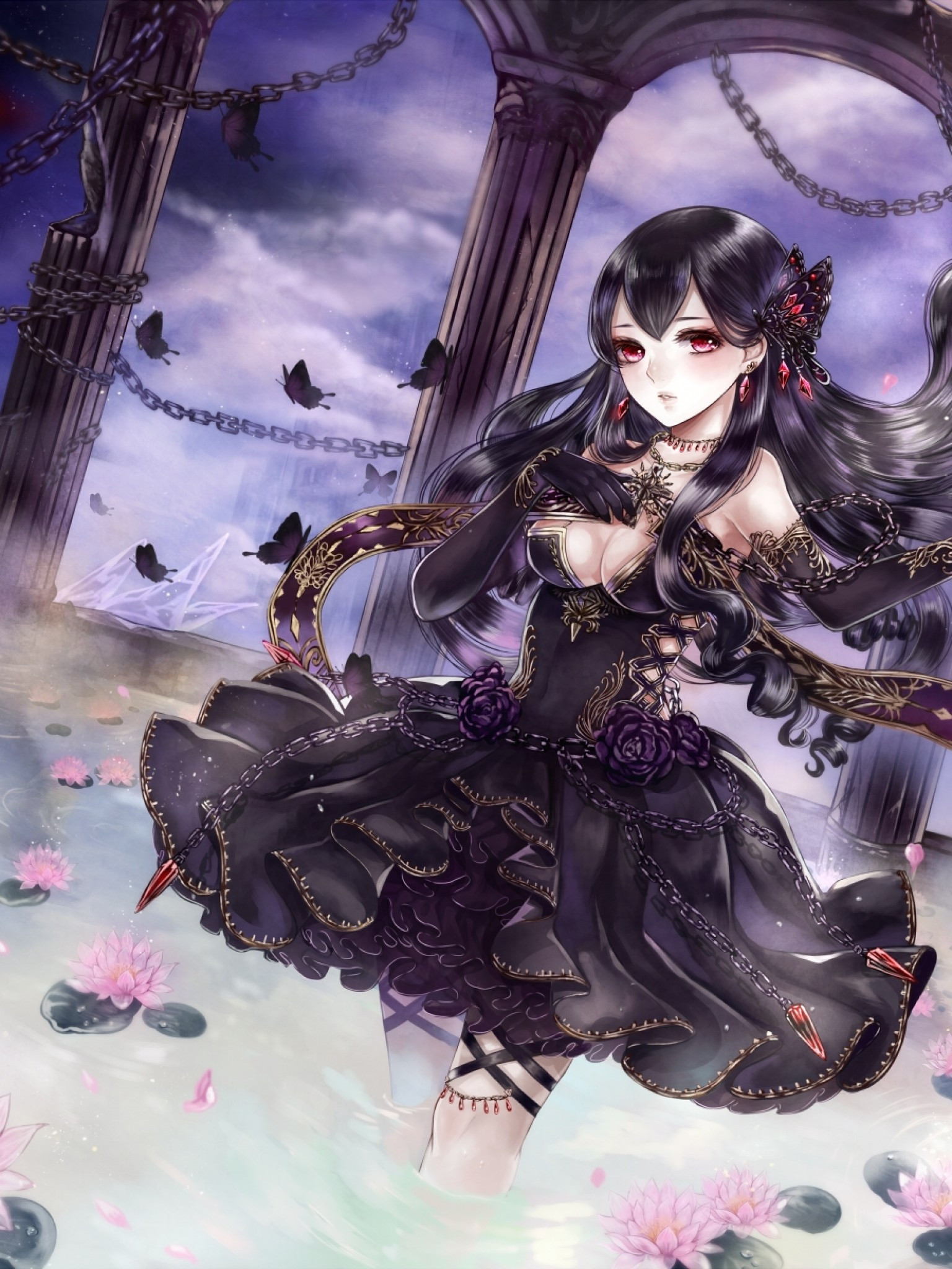 Dark Butterfly Anime Girl Wallpapers