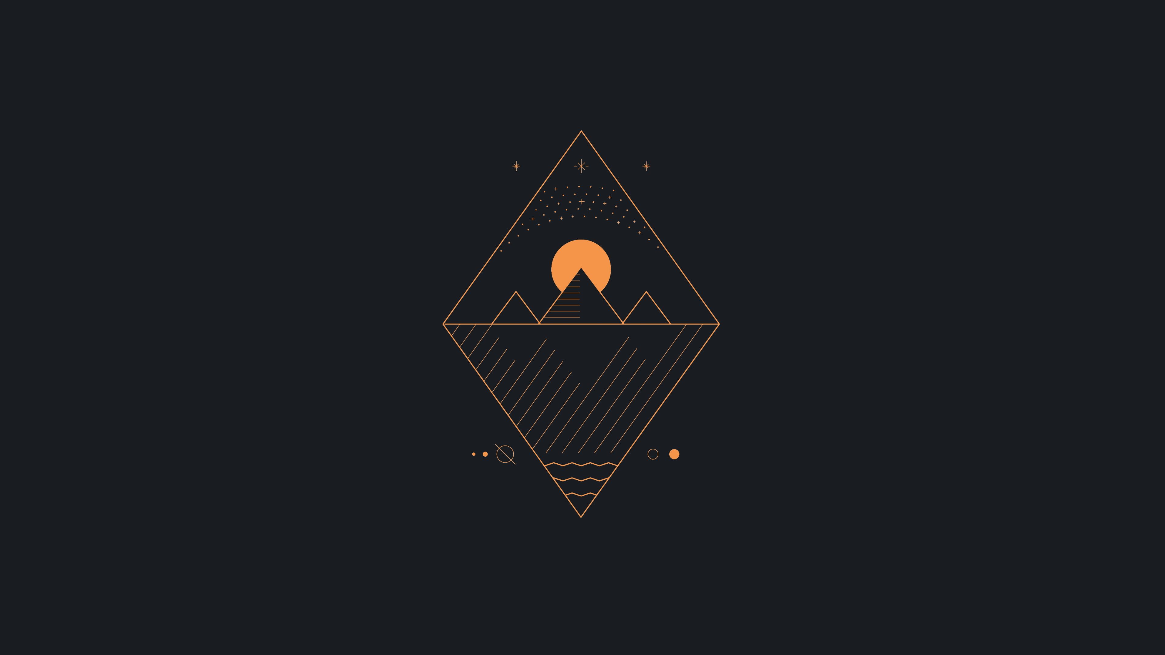 Dark Orange Minimalist Wallpapers