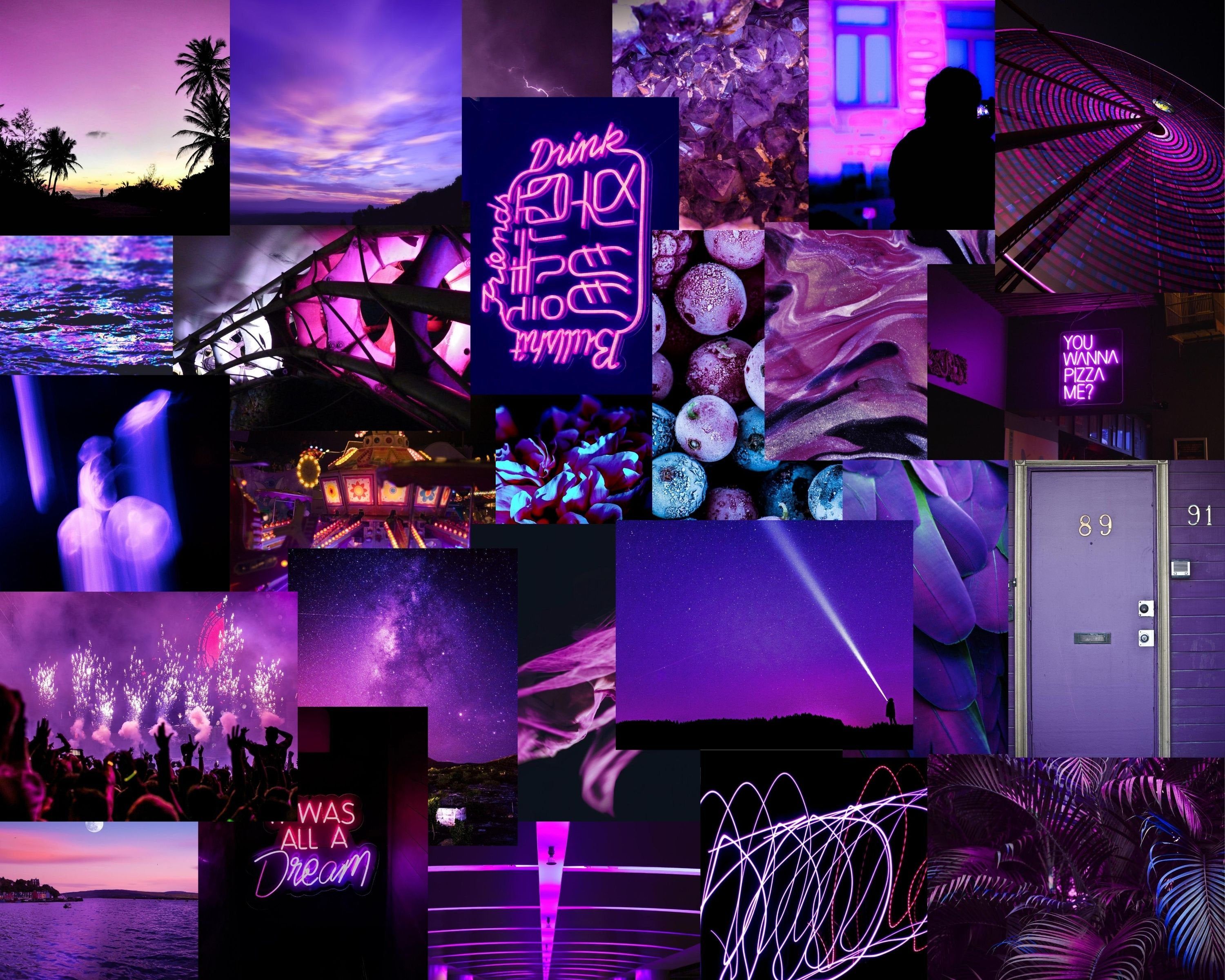 Dark Purple Collage Aesthetic Wallpapers