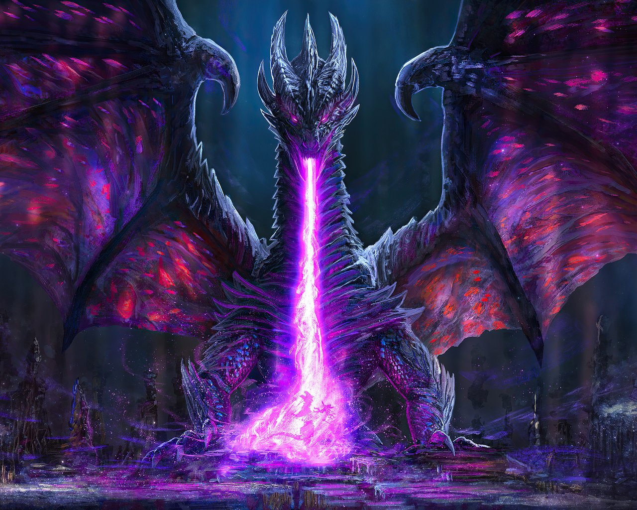 Dark Purple Dragon Wallpapers