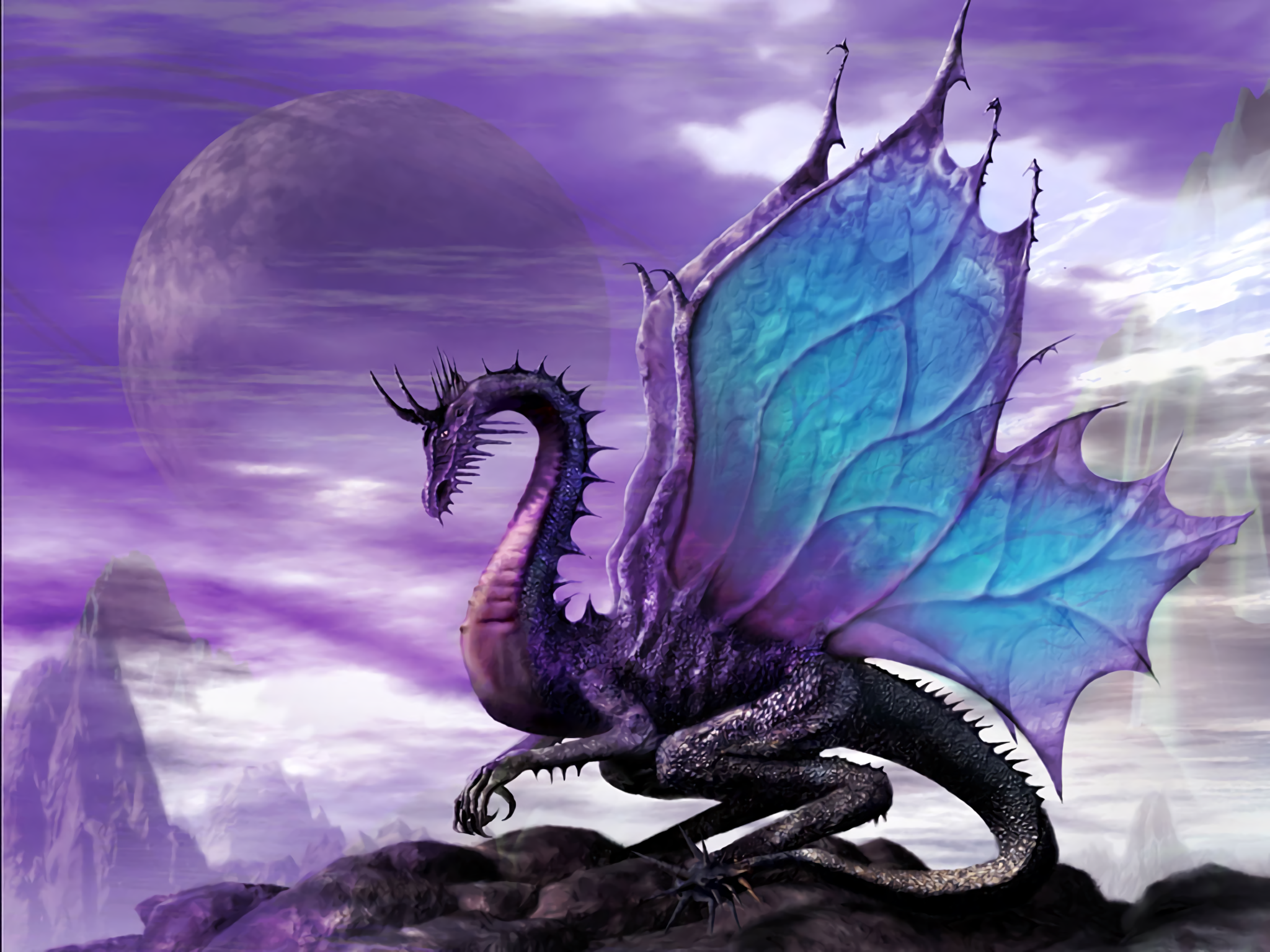 Dark Purple Dragon Wallpapers