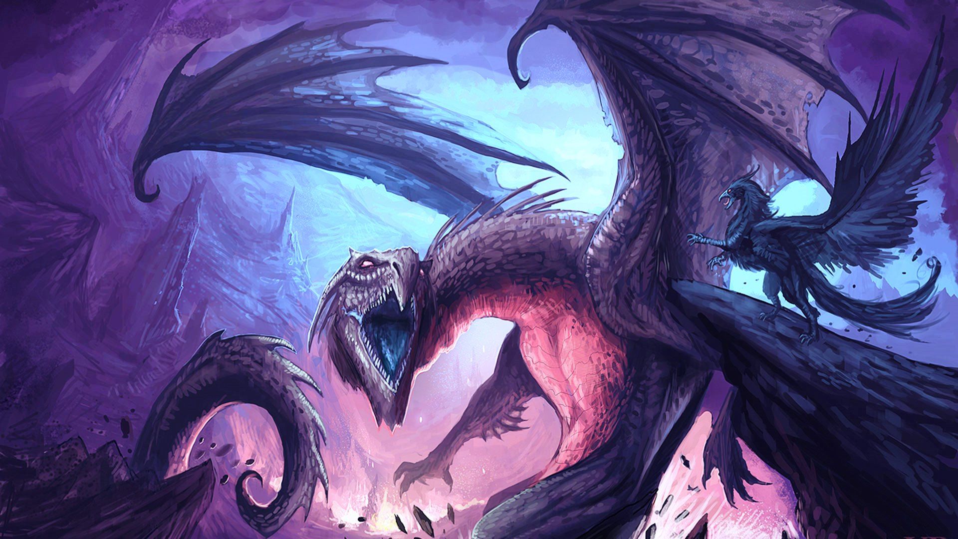 Dark Purple Dragon Wallpapers