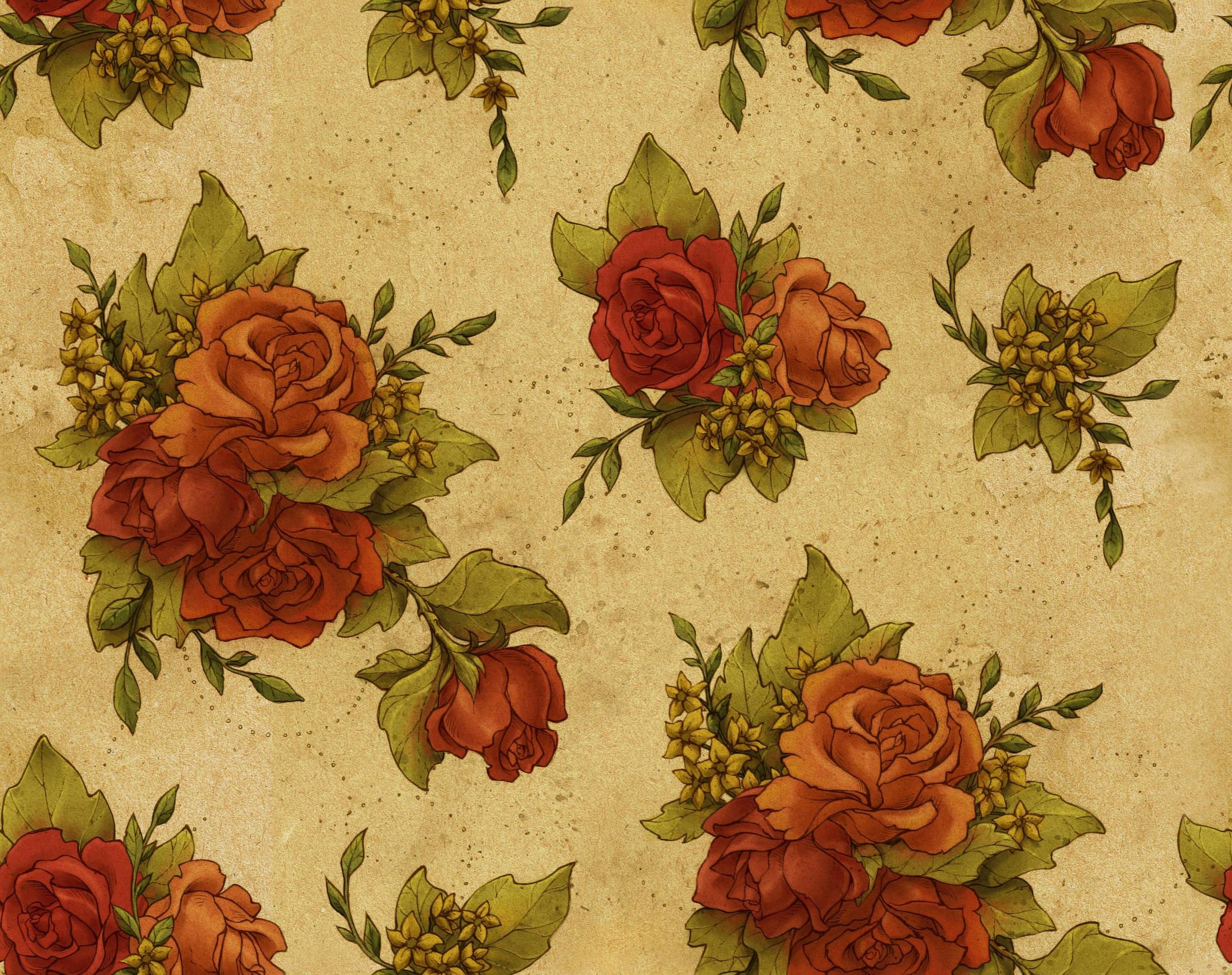 Dark Vintage Floral Wallpapers