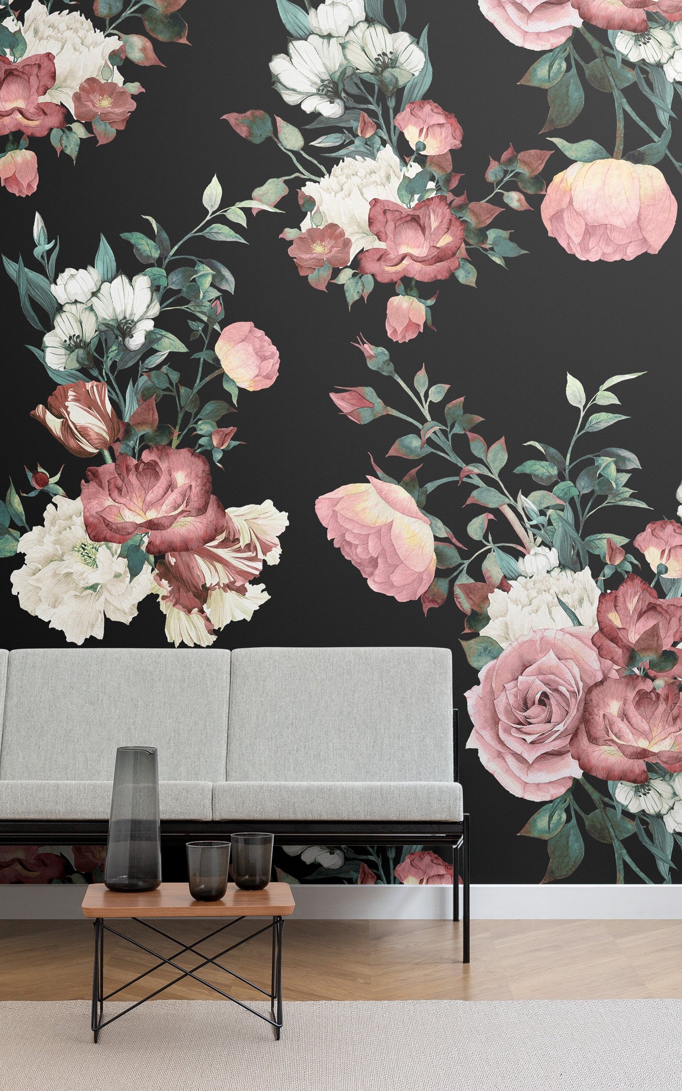 Dark Vintage Floral Wallpapers