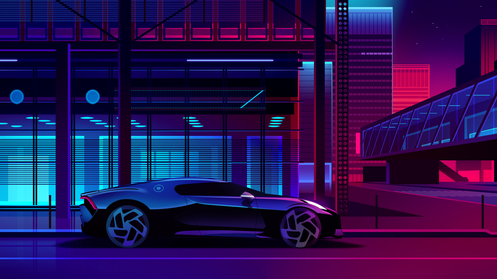 Neon Bugatti Wallpapers