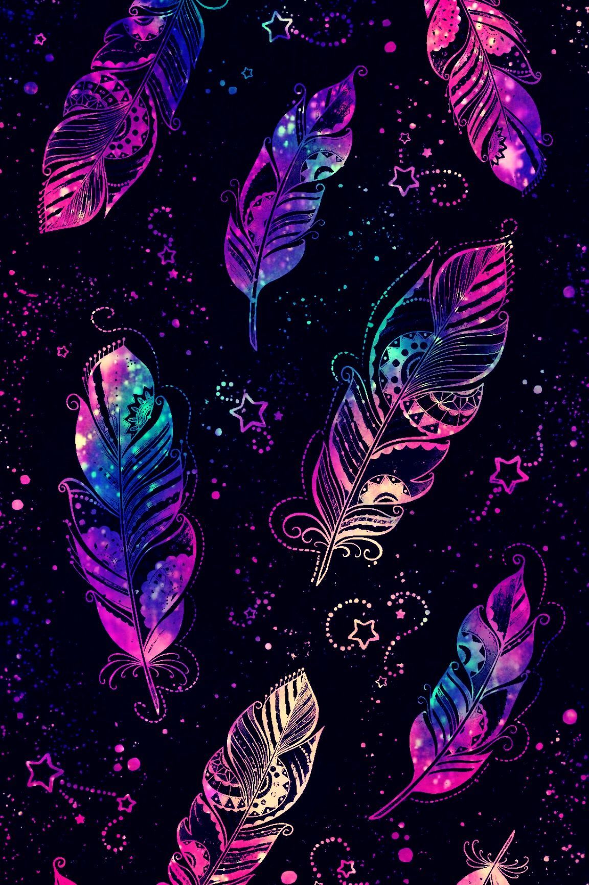 Neon Feather Wallpapers