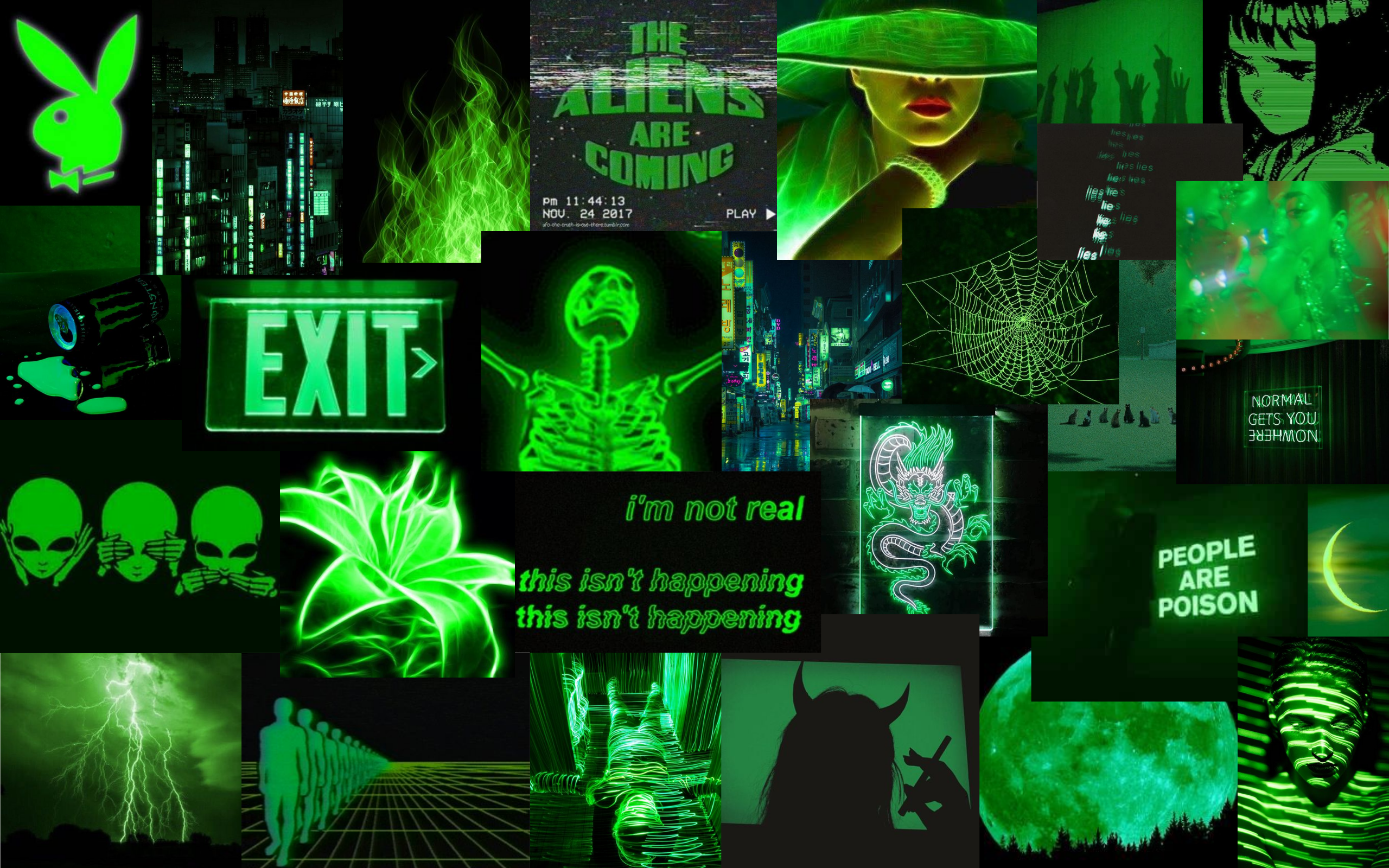 Neon Green Aesthetic Desktop Wallpapers